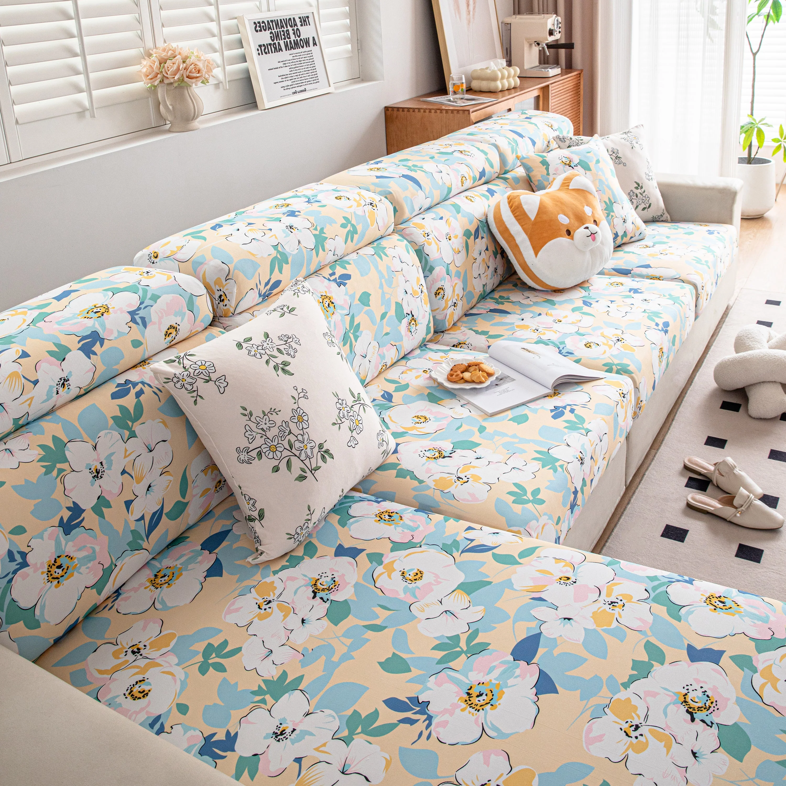 Cartoon Printing Elastic Seat Cushion Cover 1/2/3/4 Seater Sofa Cover Back Cushion Cover For Living Room - Image 50