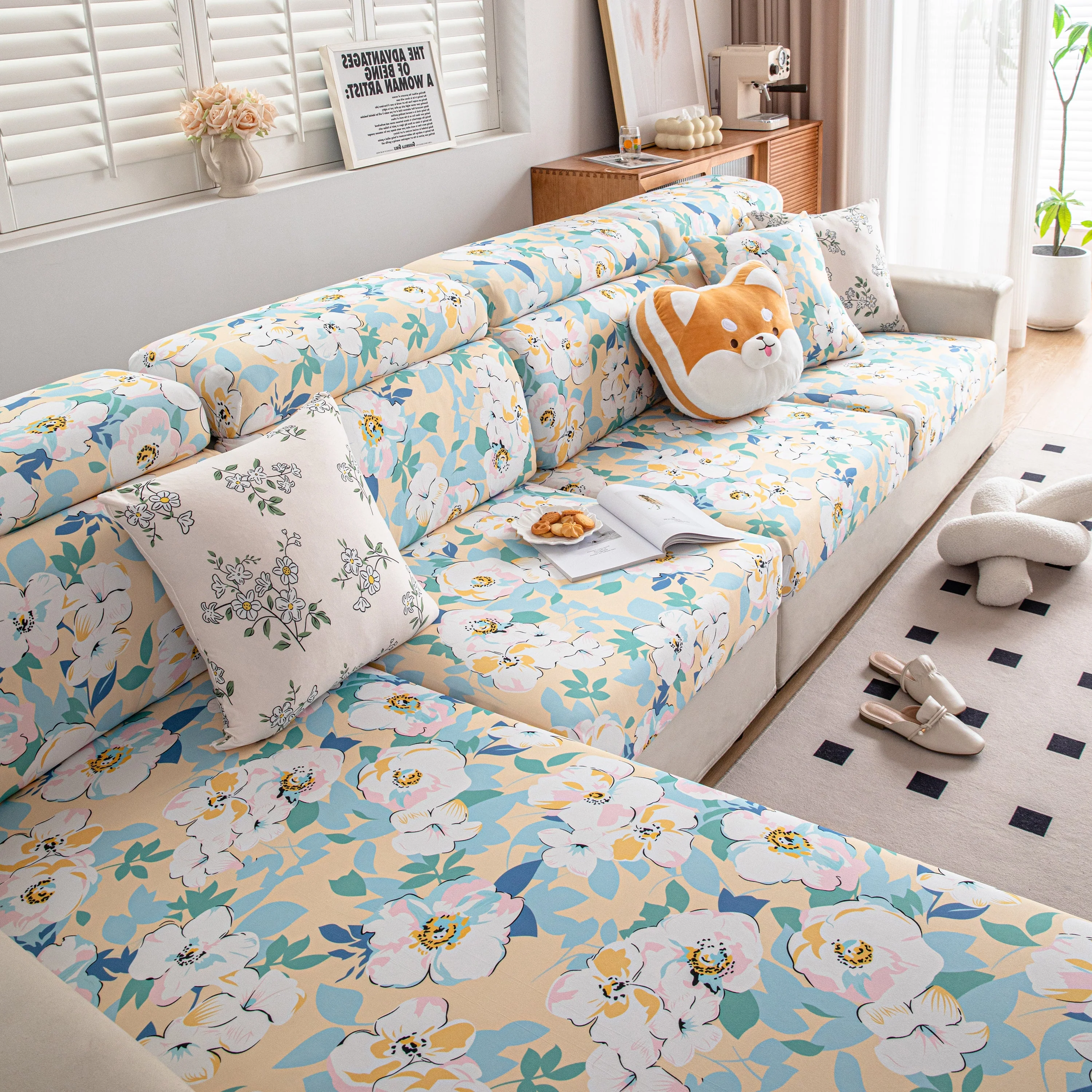 Cartoon Printing Elastic Seat Cushion Cover 1/2/3/4 Seater Sofa Cover Back Cushion Cover For Living Room - Image 51