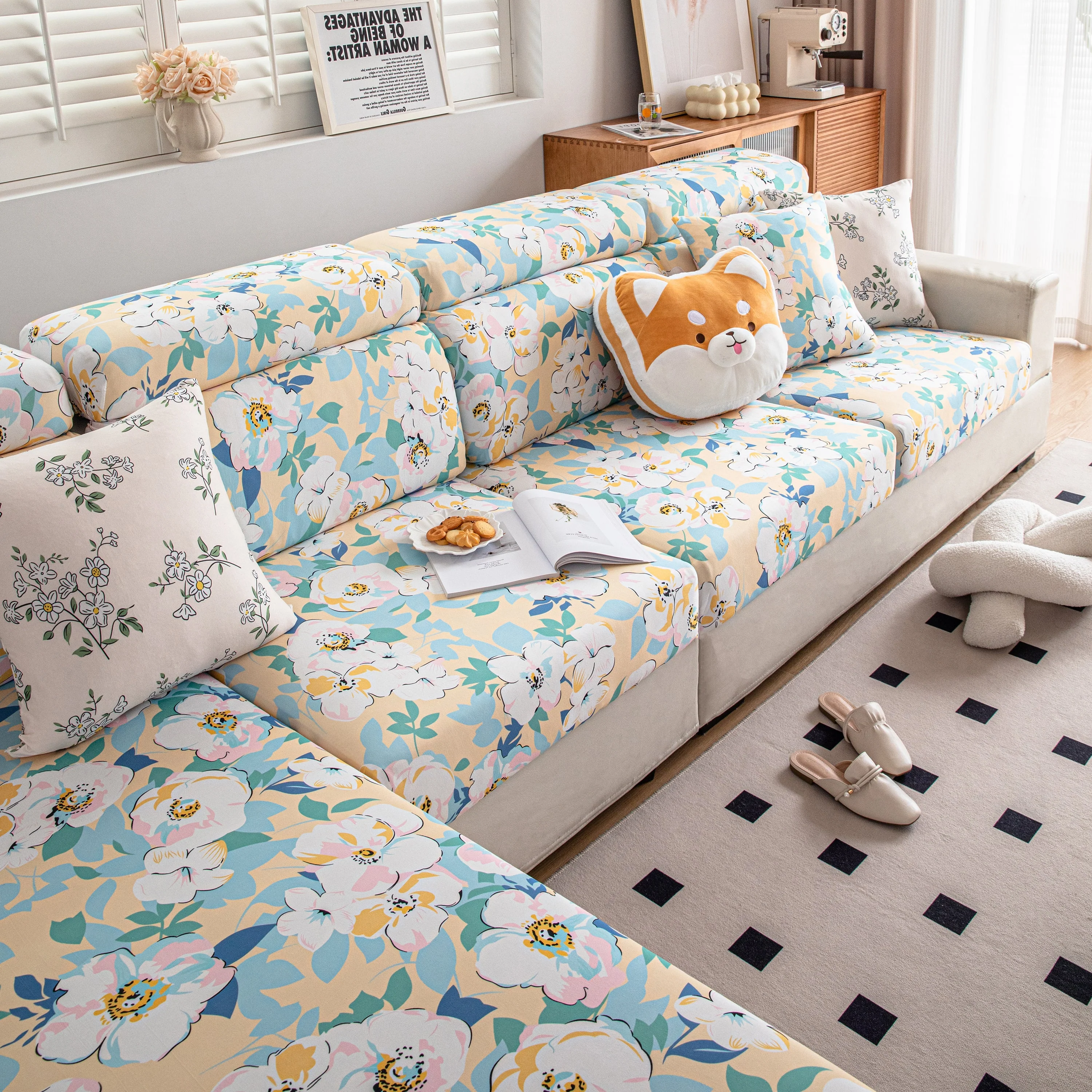 Cartoon Printing Elastic Seat Cushion Cover 1/2/3/4 Seater Sofa Cover Back Cushion Cover For Living Room - Image 52
