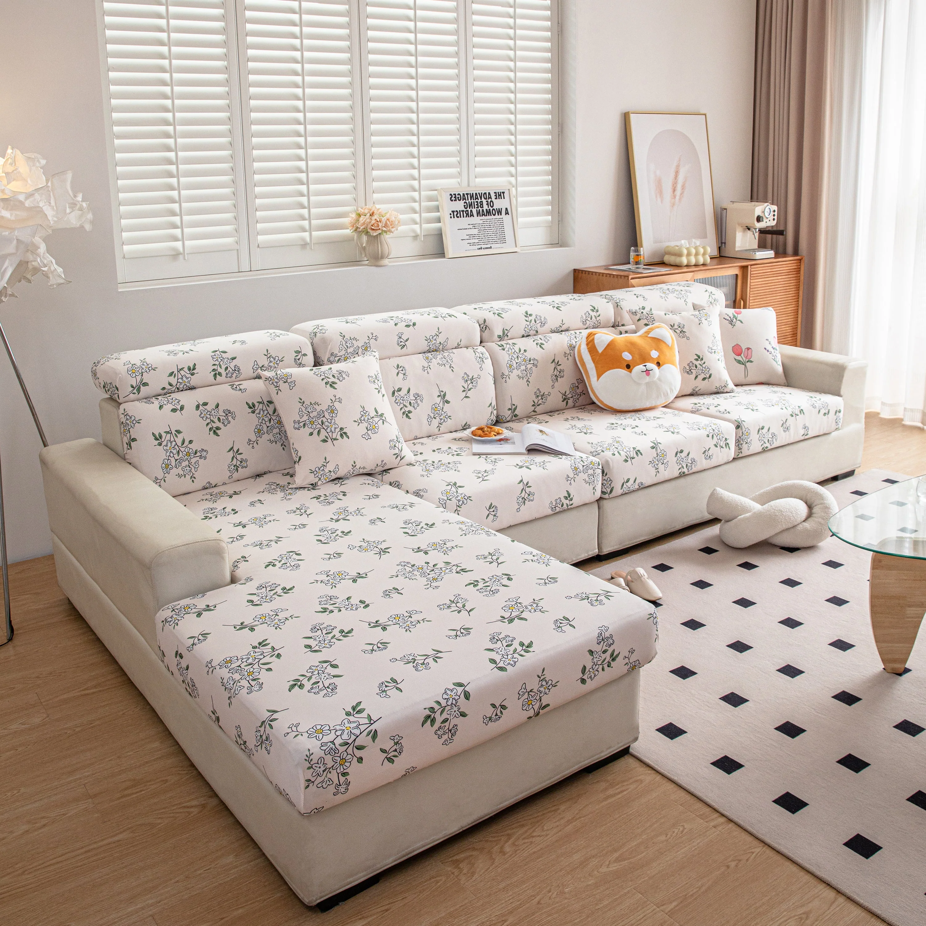 Cartoon Printing Elastic Seat Cushion Cover 1/2/3/4 Seater Sofa Cover Back Cushion Cover For Living Room - Image 68