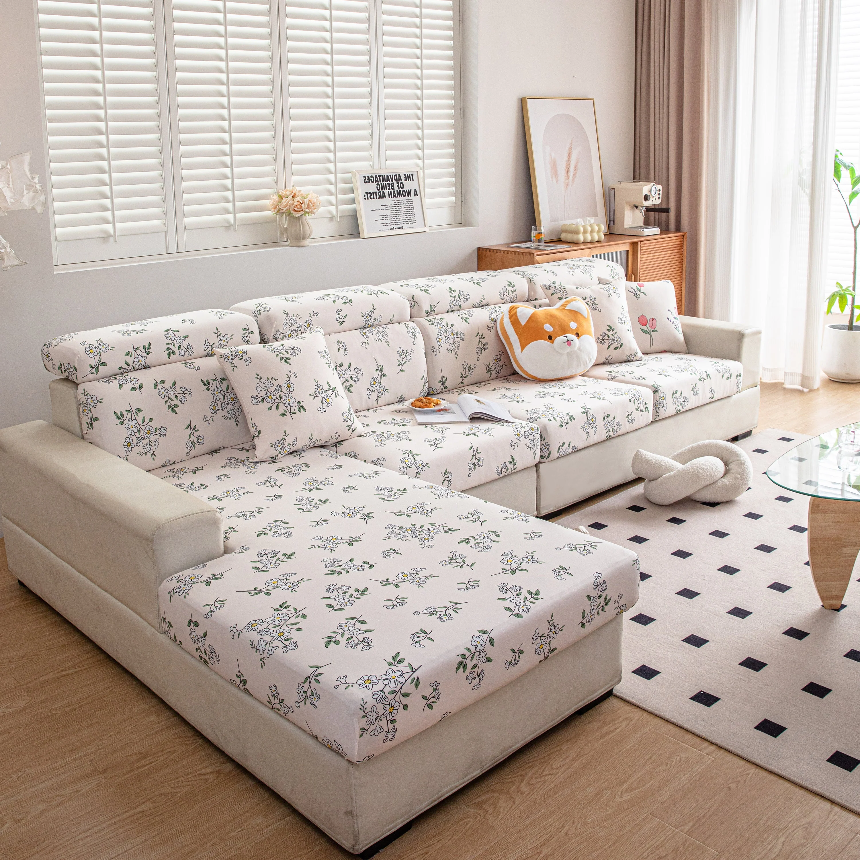 Cartoon Printing Elastic Seat Cushion Cover 1/2/3/4 Seater Sofa Cover Back Cushion Cover For Living Room - Image 69