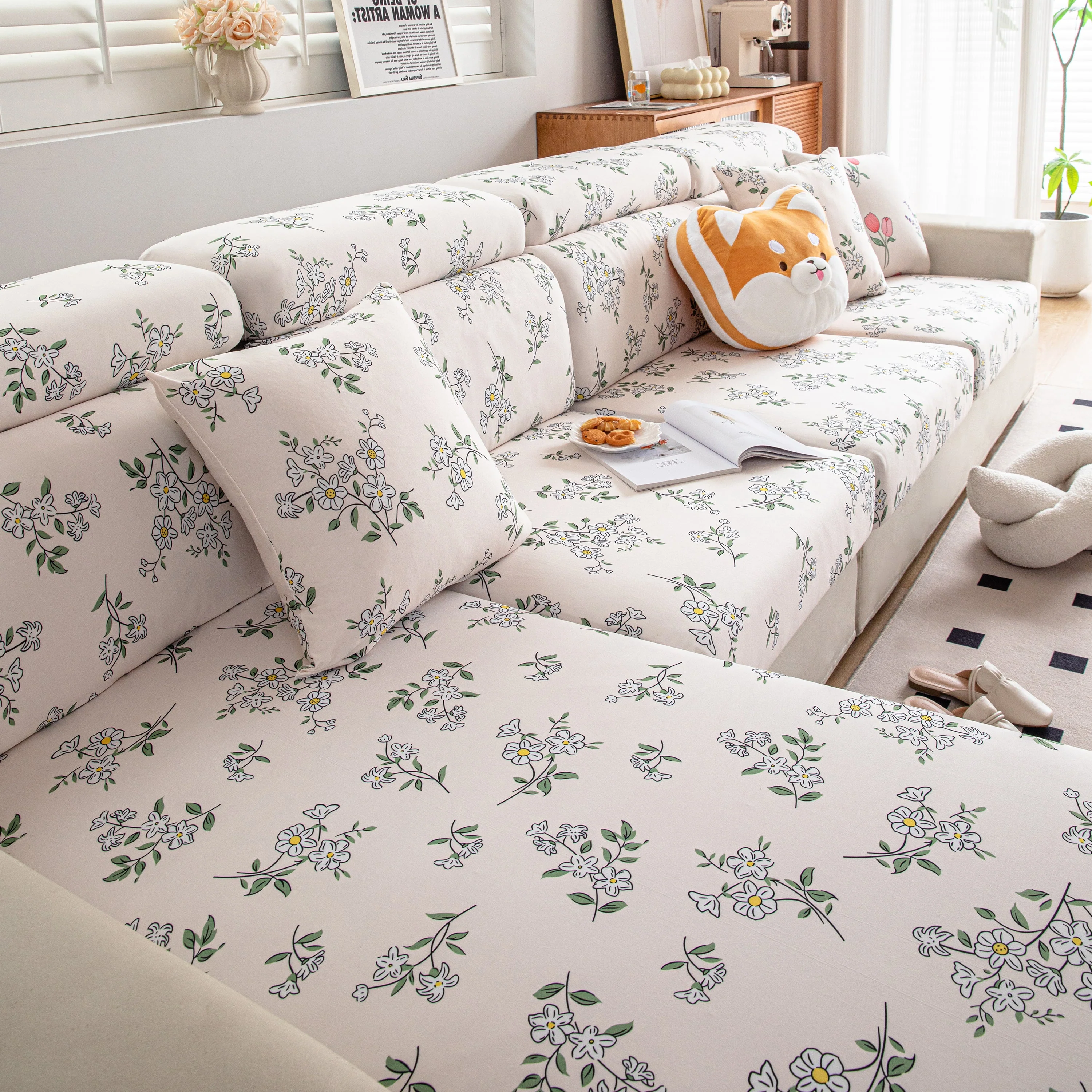 Cartoon Printing Elastic Seat Cushion Cover 1/2/3/4 Seater Sofa Cover Back Cushion Cover For Living Room - Image 70