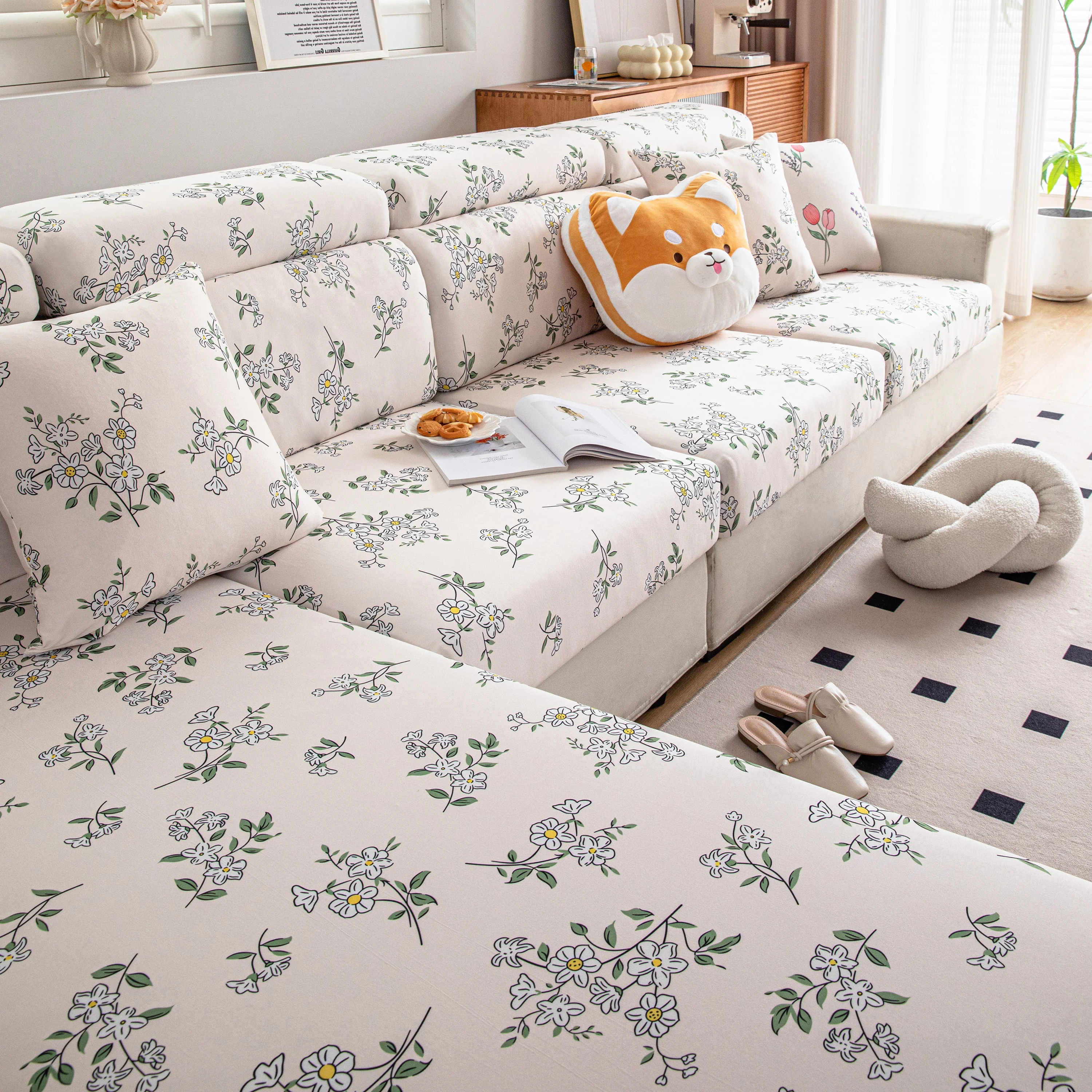 Cartoon Printing Elastic Seat Cushion Cover 1/2/3/4 Seater Sofa Cover Back Cushion Cover For Living Room - Image 72