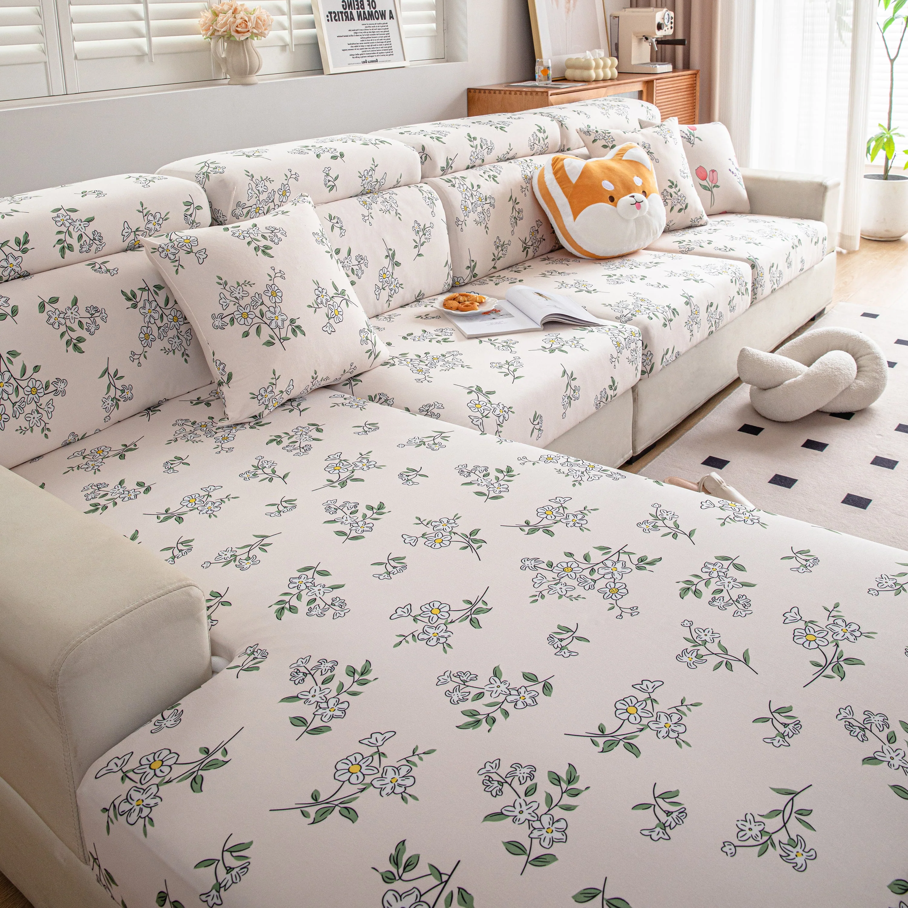 Cartoon Printing Elastic Seat Cushion Cover 1/2/3/4 Seater Sofa Cover Back Cushion Cover For Living Room - Image 73
