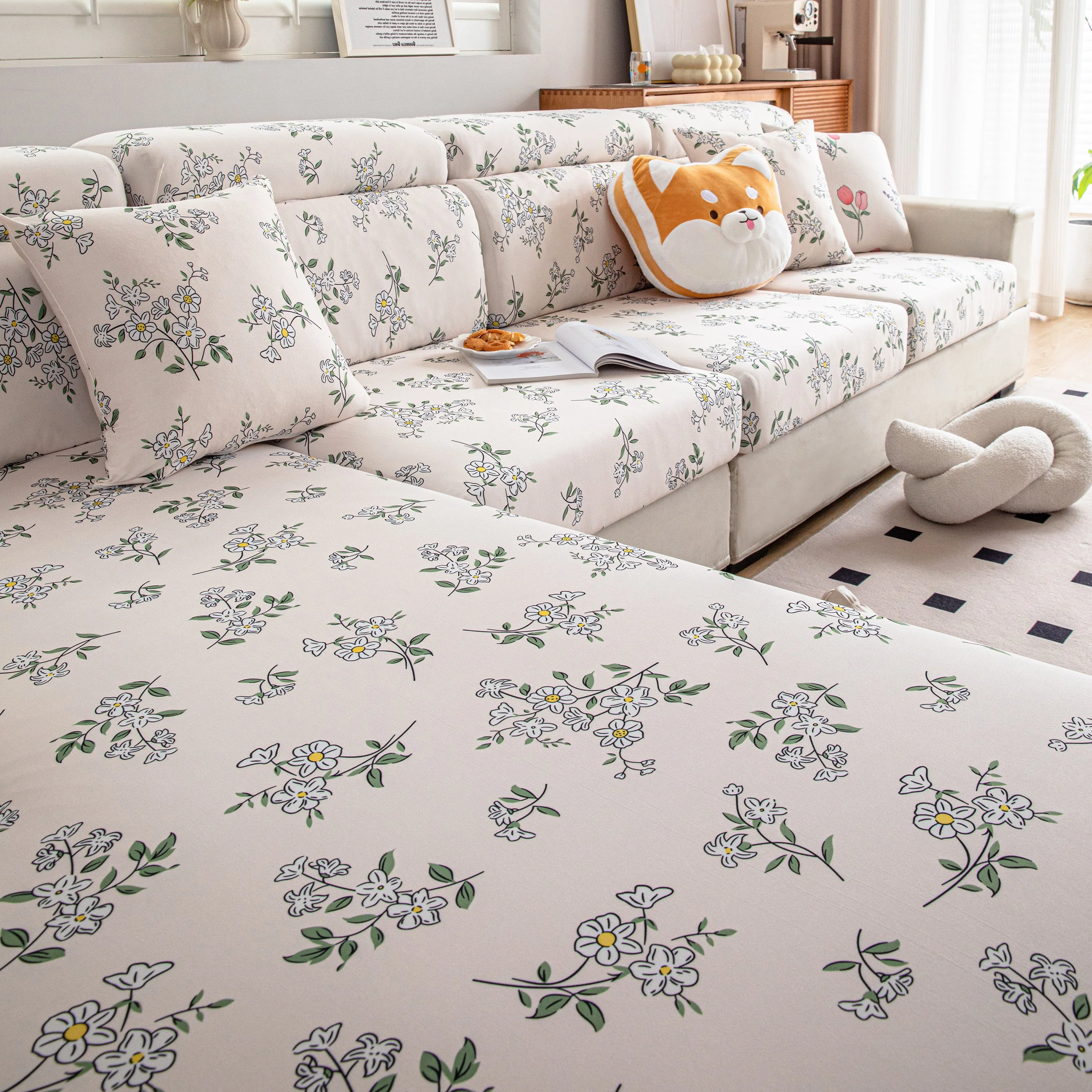 Cartoon Printing Elastic Seat Cushion Cover 1/2/3/4 Seater Sofa Cover Back Cushion Cover For Living Room - Image 74