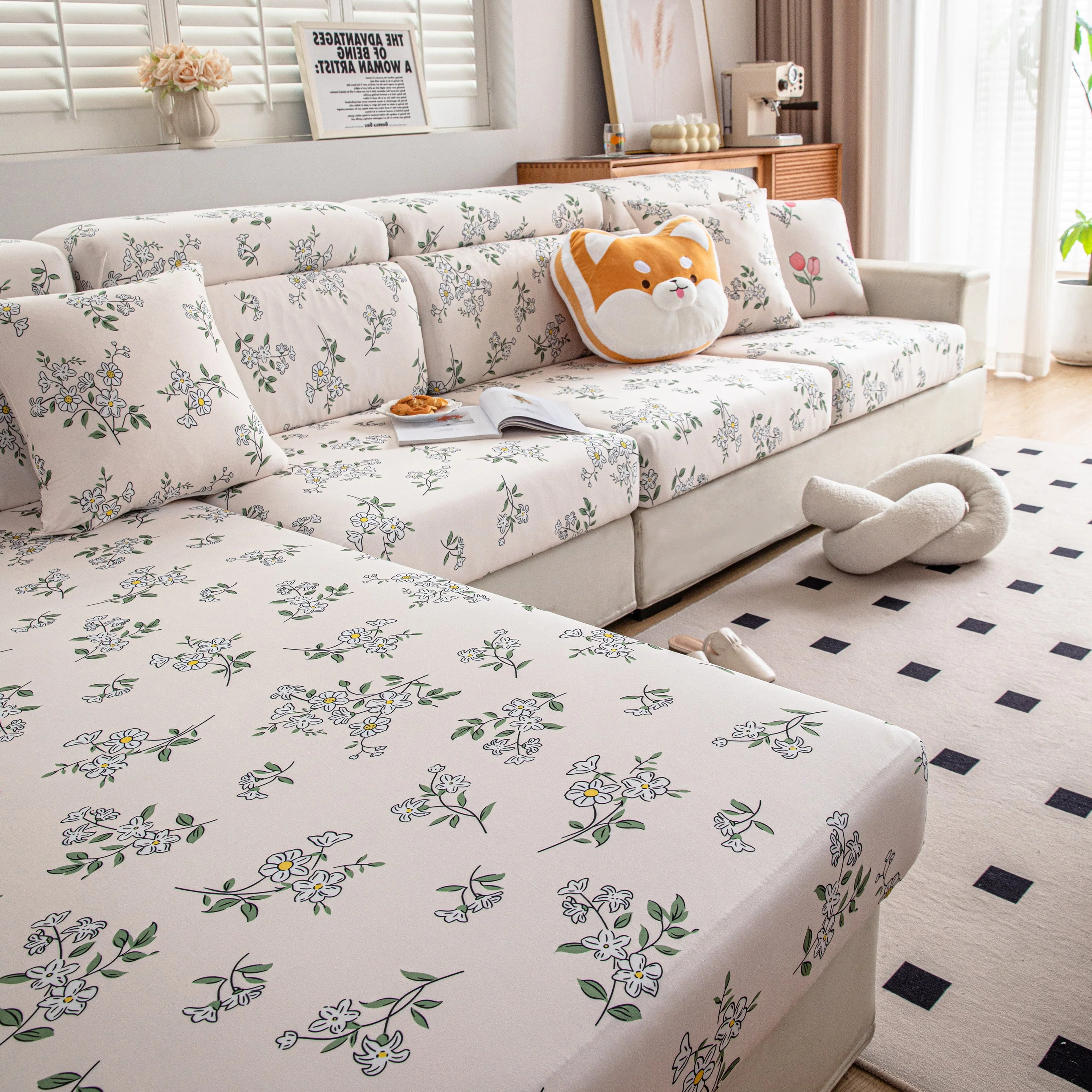 Cartoon Printing Elastic Seat Cushion Cover 1/2/3/4 Seater Sofa Cover Back Cushion Cover For Living Room - Image 75