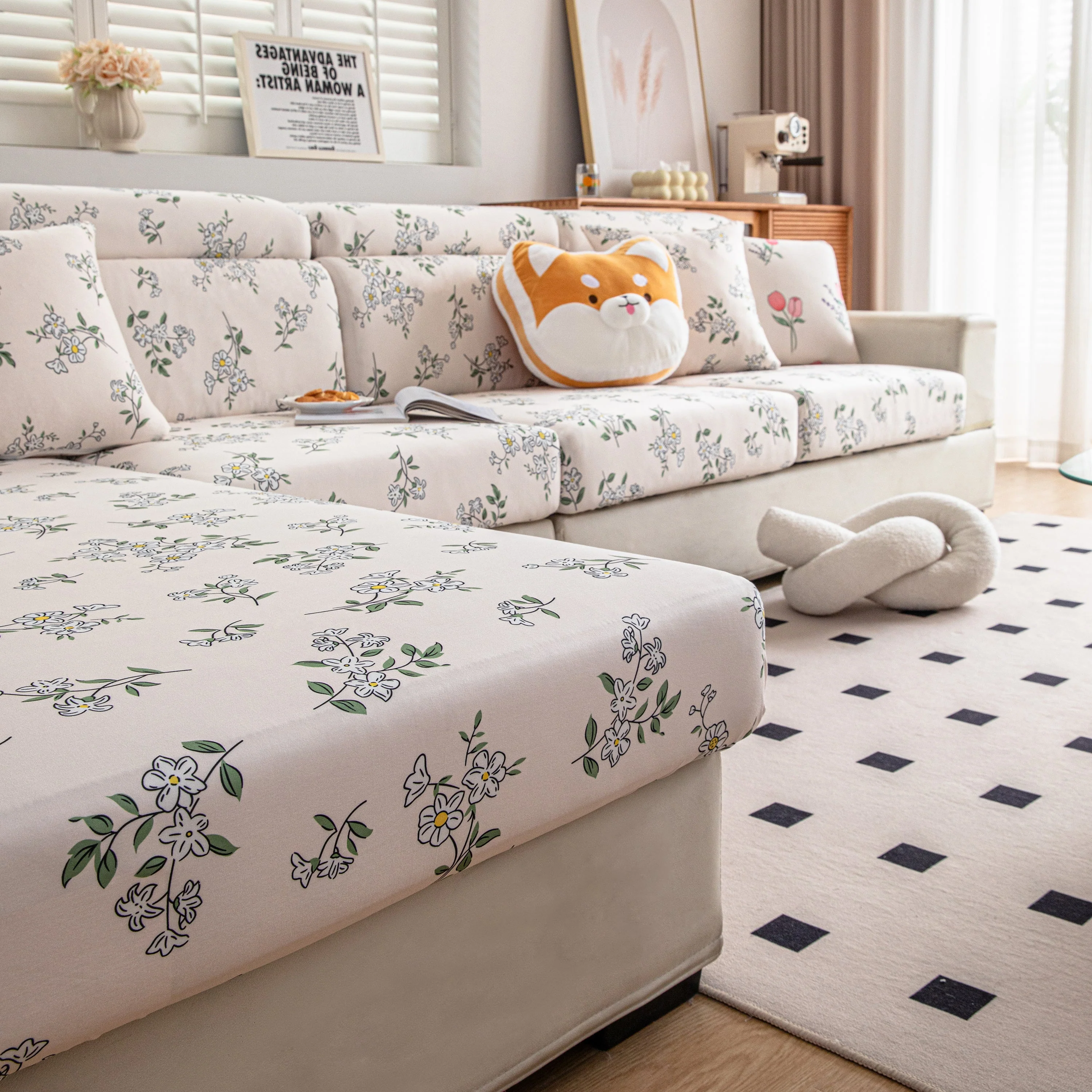 Cartoon Printing Elastic Seat Cushion Cover 1/2/3/4 Seater Sofa Cover Back Cushion Cover For Living Room - Image 76