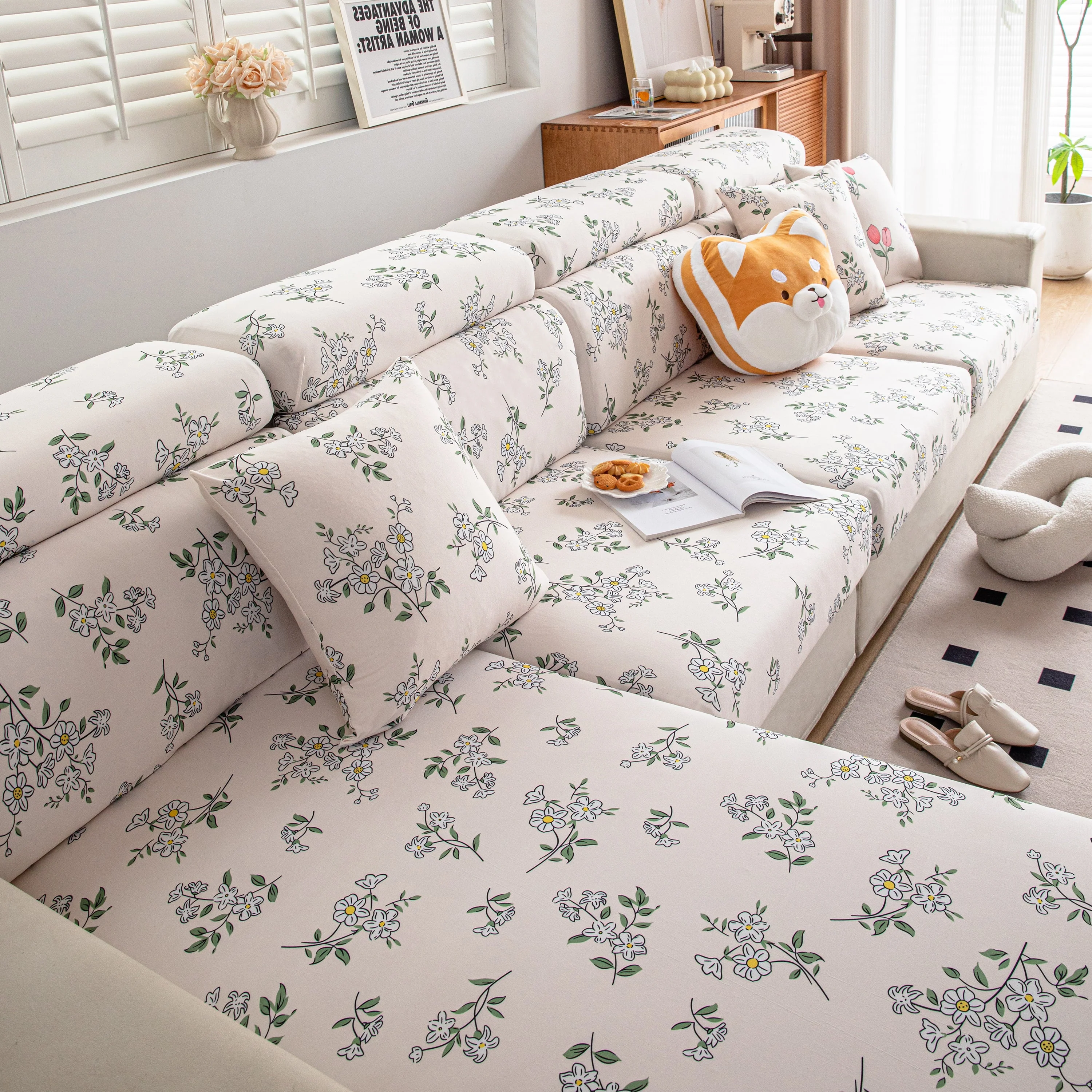 Cartoon Printing Elastic Seat Cushion Cover 1/2/3/4 Seater Sofa Cover Back Cushion Cover For Living Room - Image 79