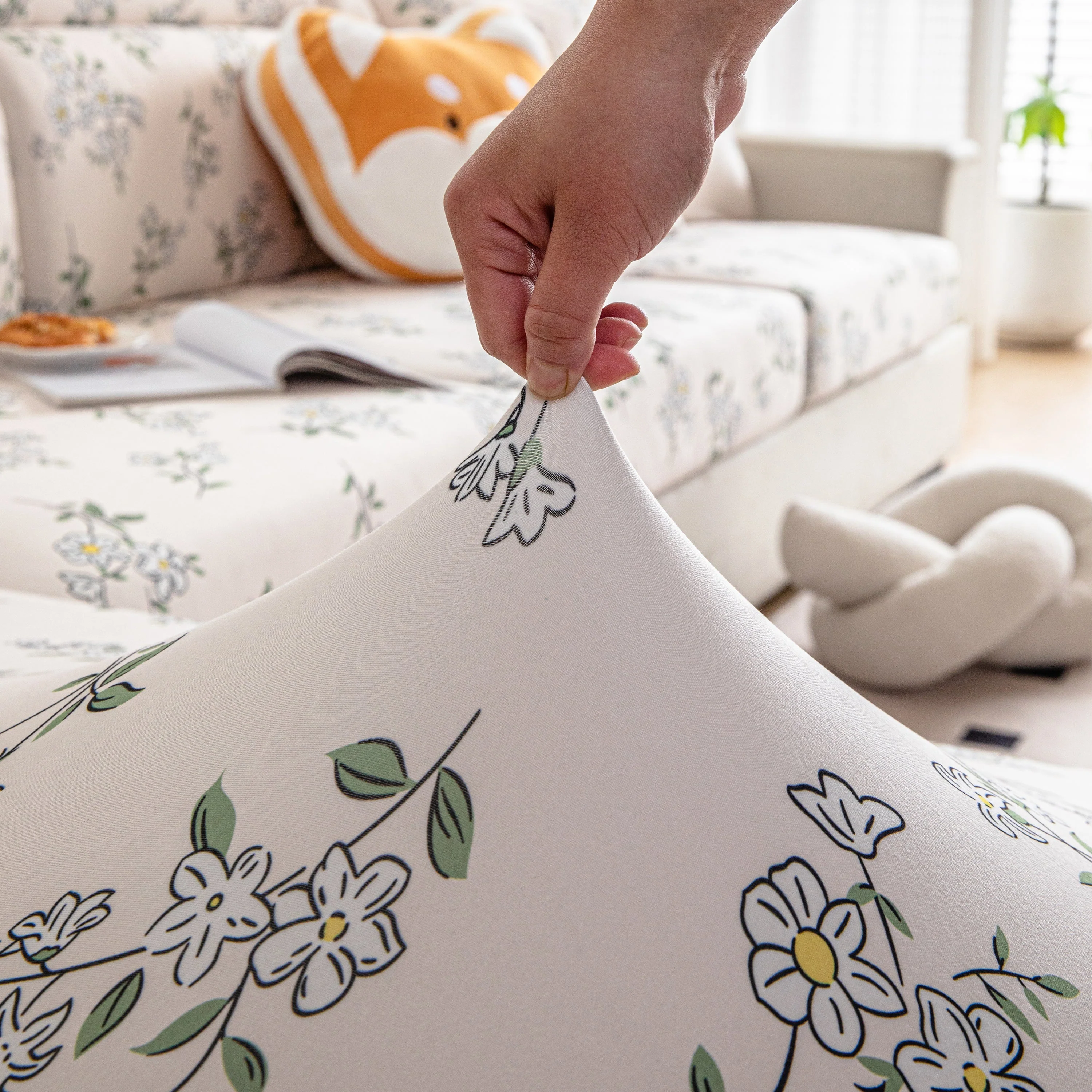 Cartoon Printing Elastic Seat Cushion Cover 1/2/3/4 Seater Sofa Cover Back Cushion Cover For Living Room - Image 83