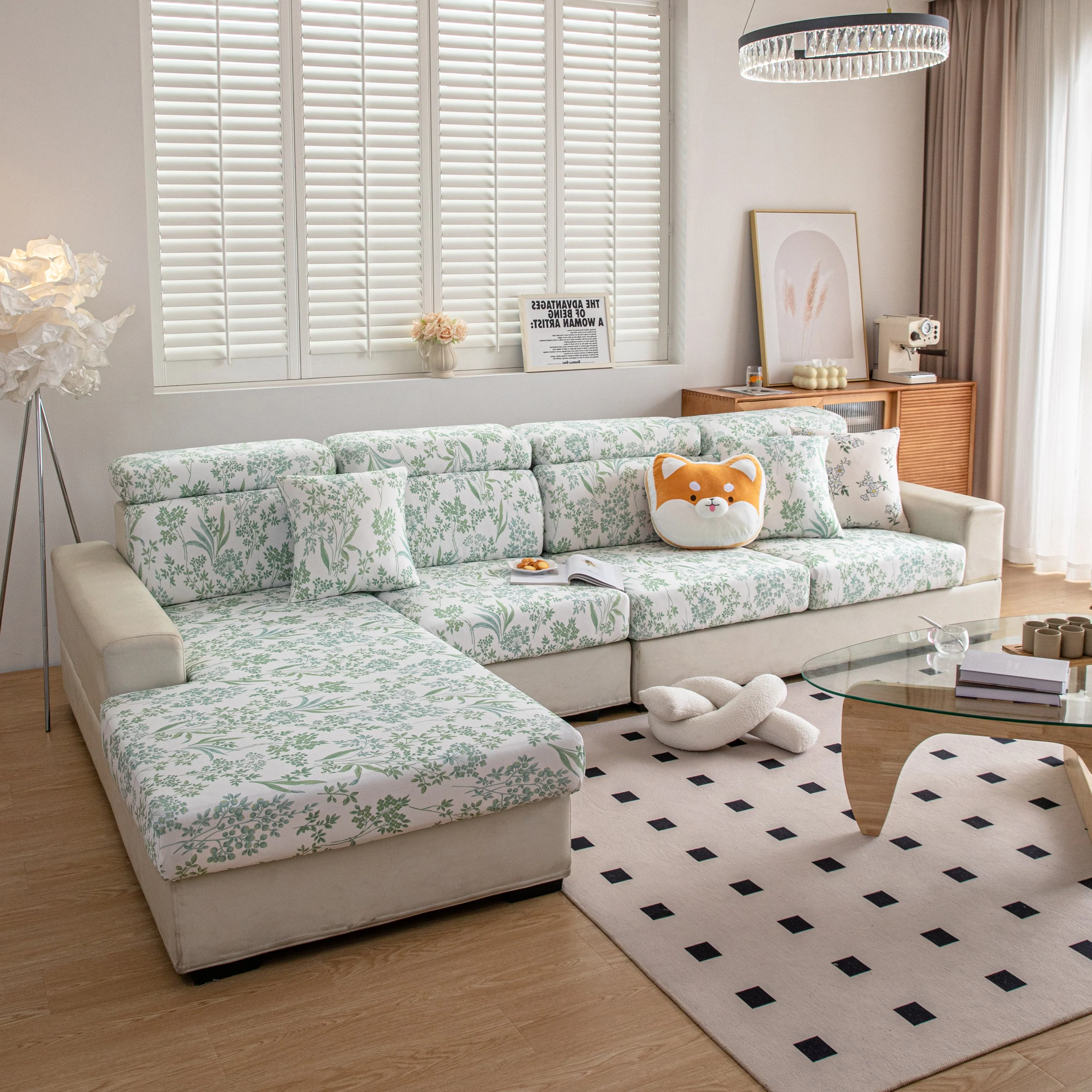 Cartoon Printing Elastic Seat Cushion Cover 1/2/3/4 Seater Sofa Cover Back Cushion Cover For Living Room - Image 96