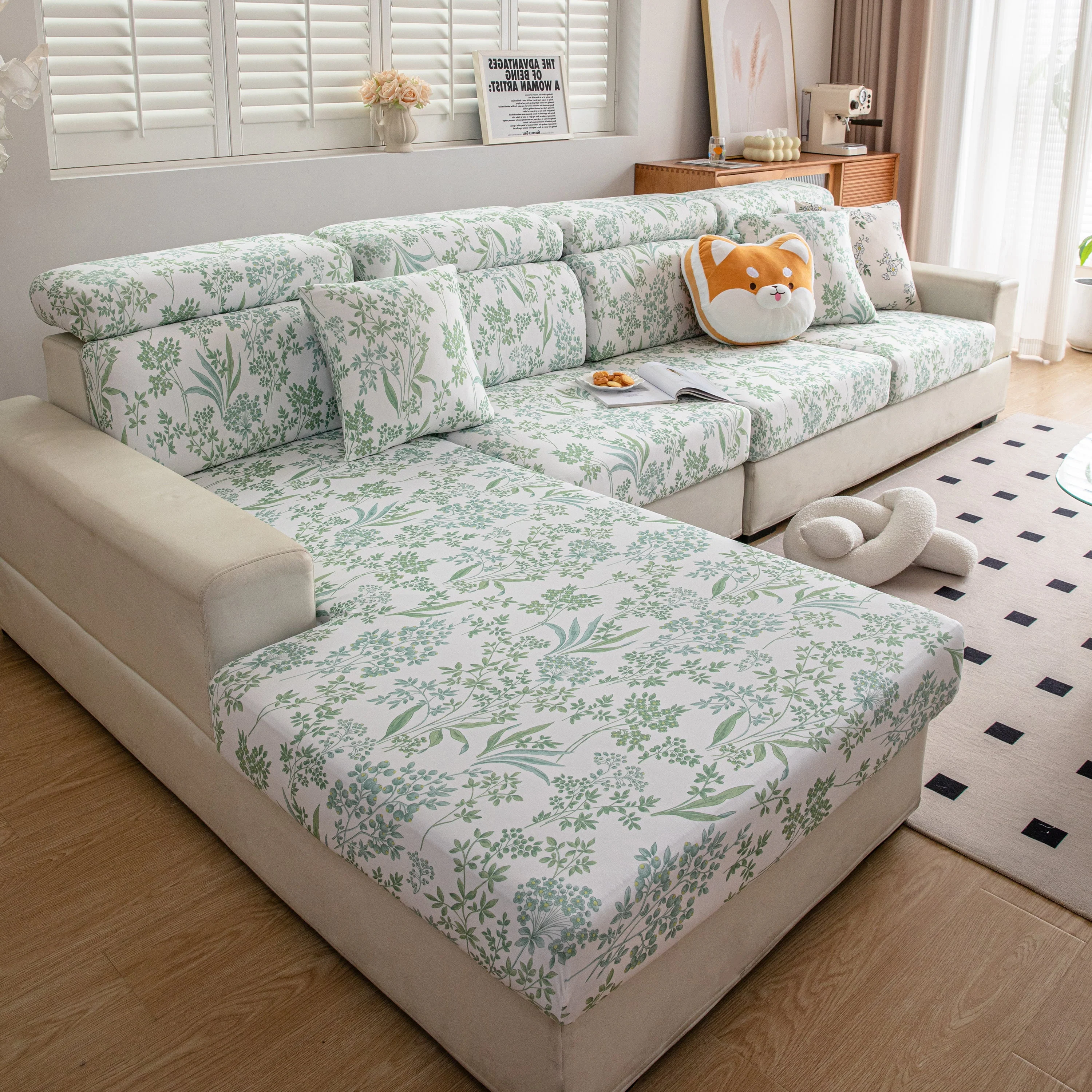 Cartoon Printing Elastic Seat Cushion Cover 1/2/3/4 Seater Sofa Cover Back Cushion Cover For Living Room - Image 99