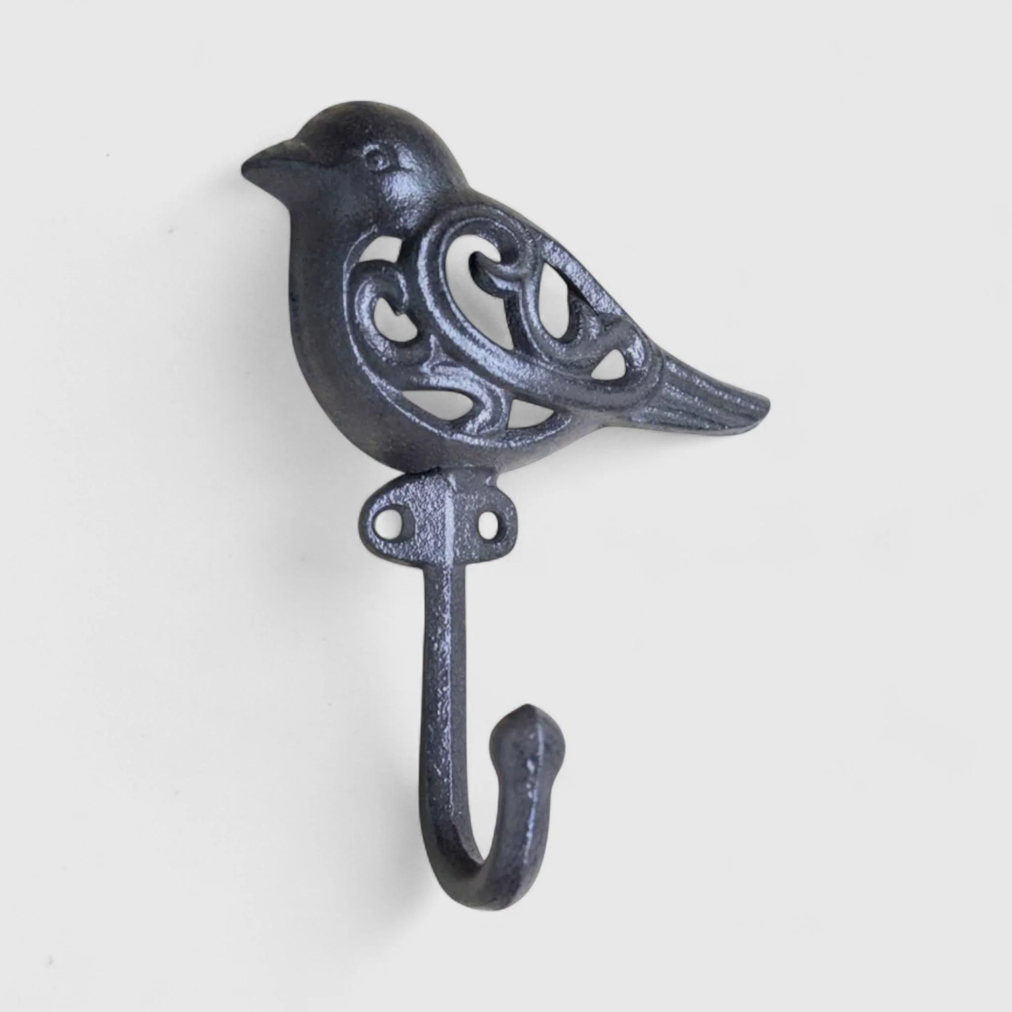Cast Iron 7-Inch Bird Hook, Nature-Inspired Rustic Wall Accent - Image 2