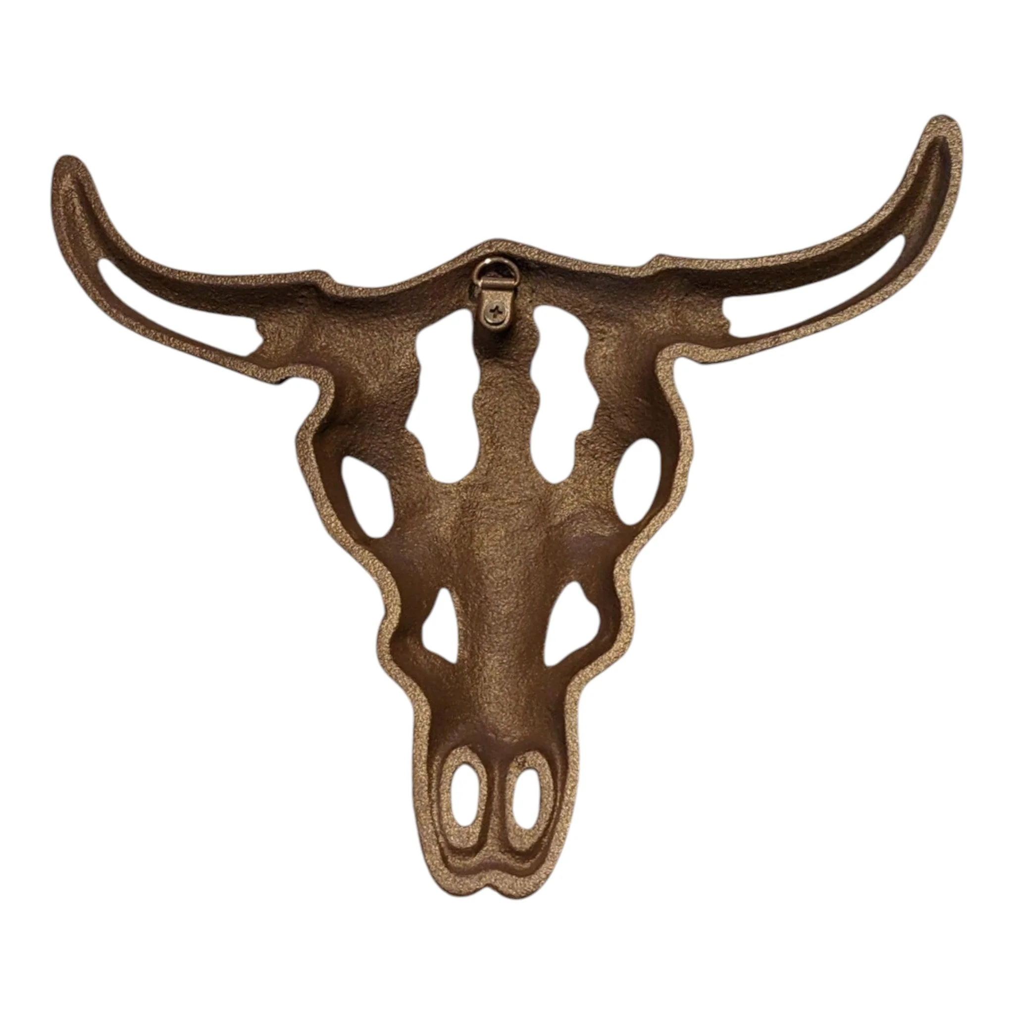 Bull Skull Wall Decor, Western Farmhouse Cast Iron Accent - Image 3