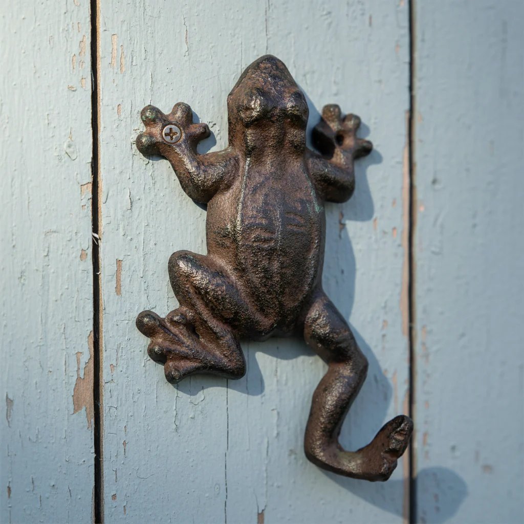 Frog Wall Hook, Rustic Cast Iron Key & Coat Hanger for Home