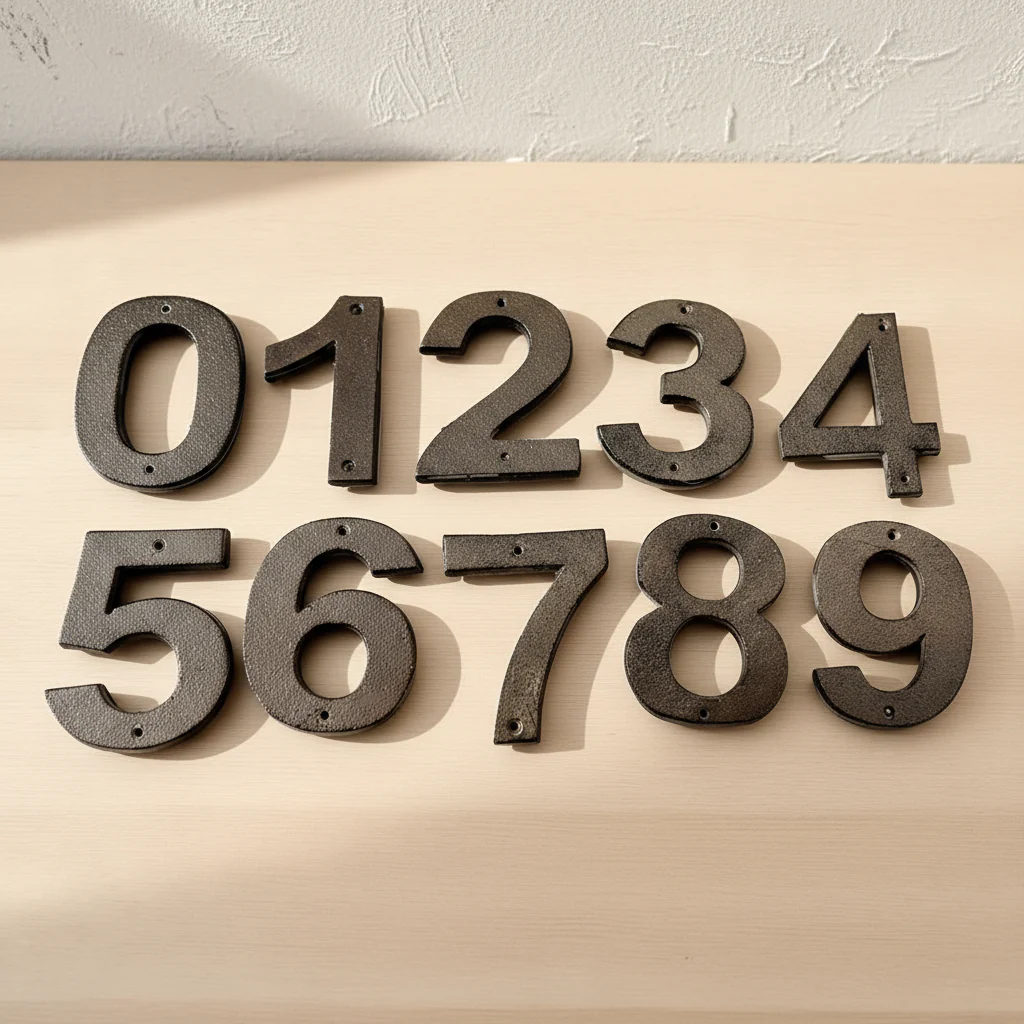 Cast Iron House Numbers, Rustic Modern Cast Iron Address Numbers - Image 3