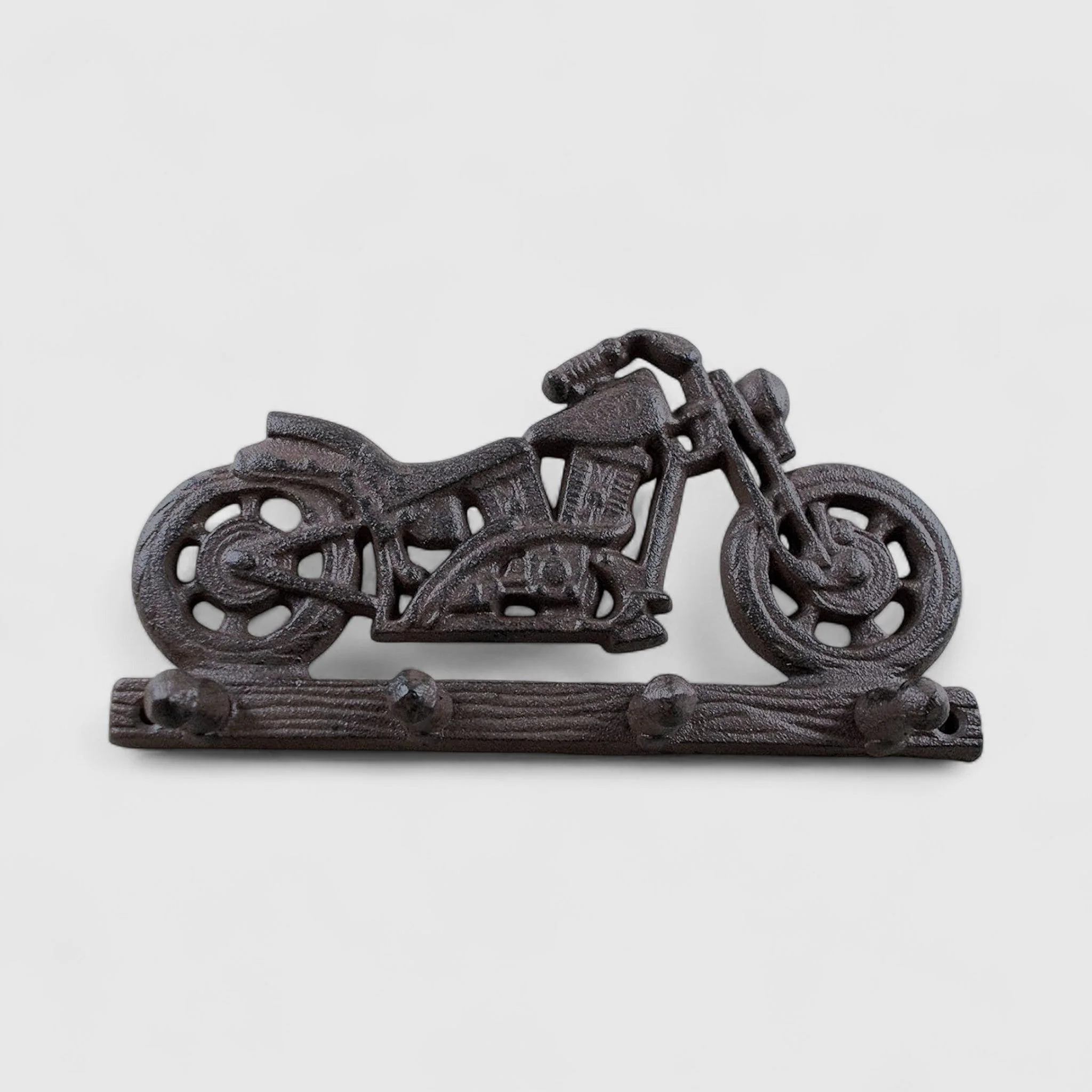 Motorcycle Wall Hook, Rustic Cast Iron Biker Garage Decor - Image 2