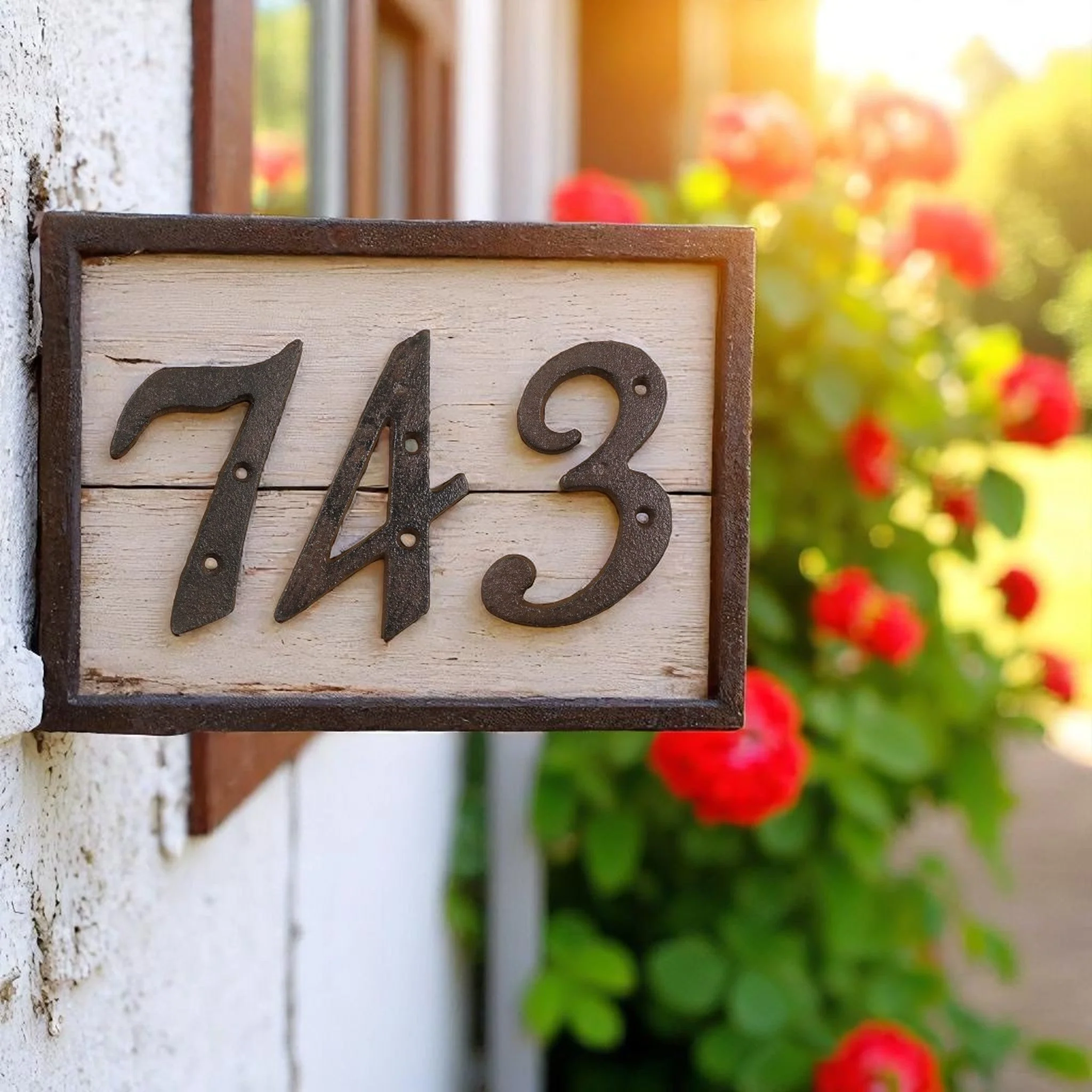 Rustic House Numbers, Antique Farmhouse Cast Iron Address Set - Image 3