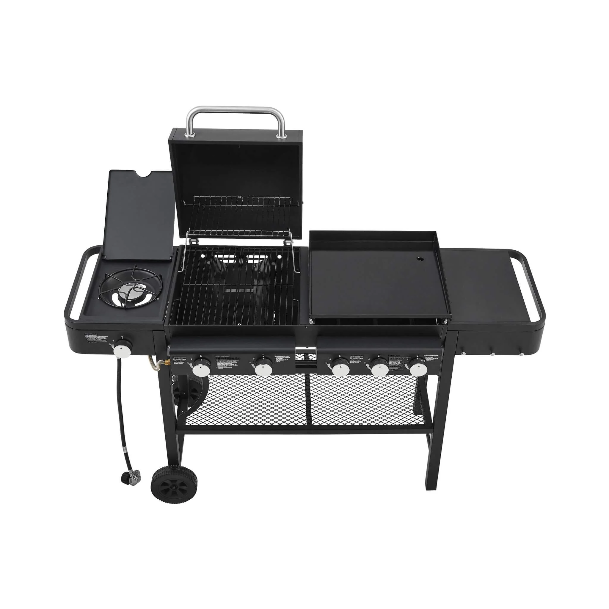 Castelle Flame Heavy-Duty All-In-One Outdoor 5-Burner 56K BTU Liquid Propane Grill (SAK57124) - Image 3