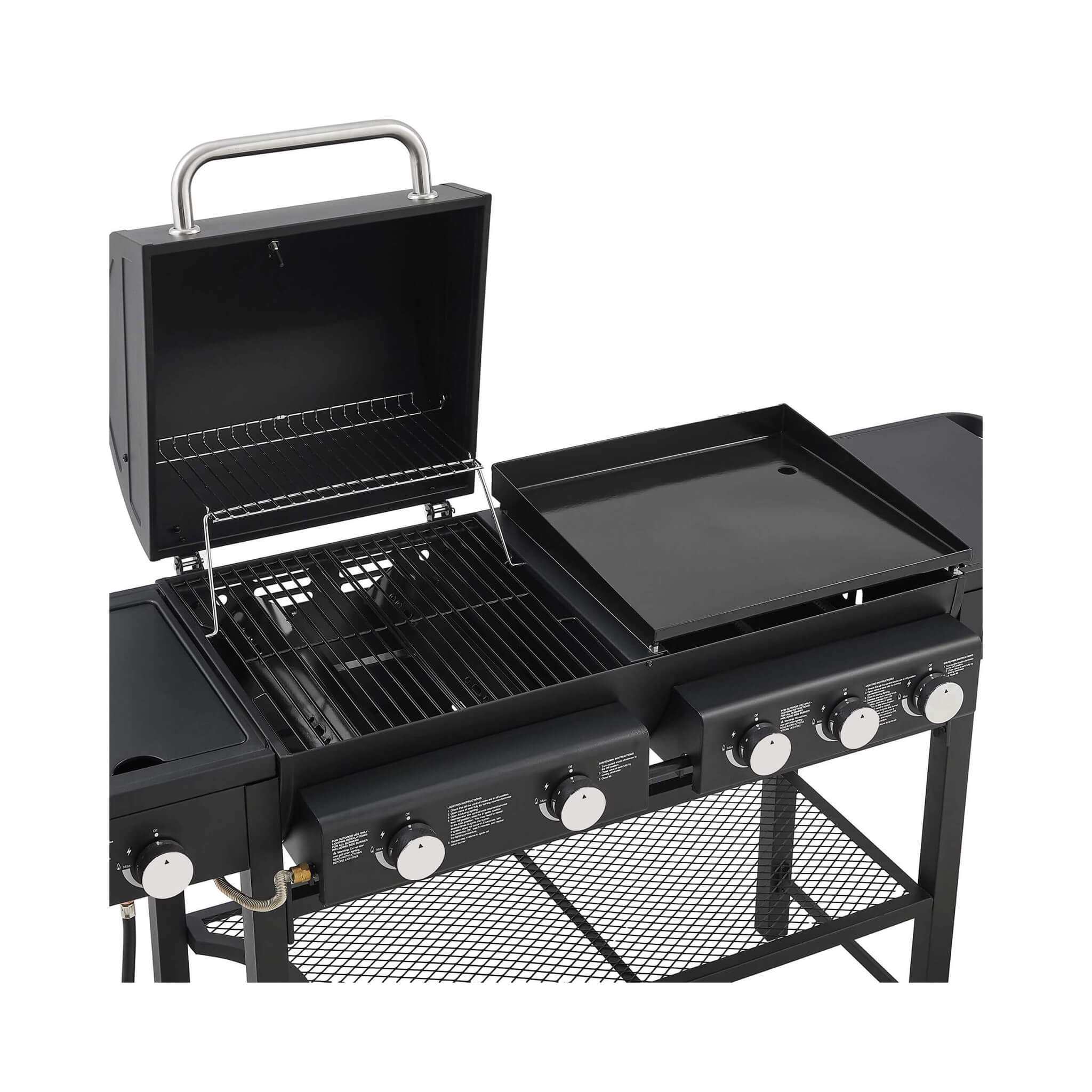 Castelle Flame Heavy-Duty All-In-One Outdoor 5-Burner 56K BTU Liquid Propane Grill (SAK57124) - Image 4