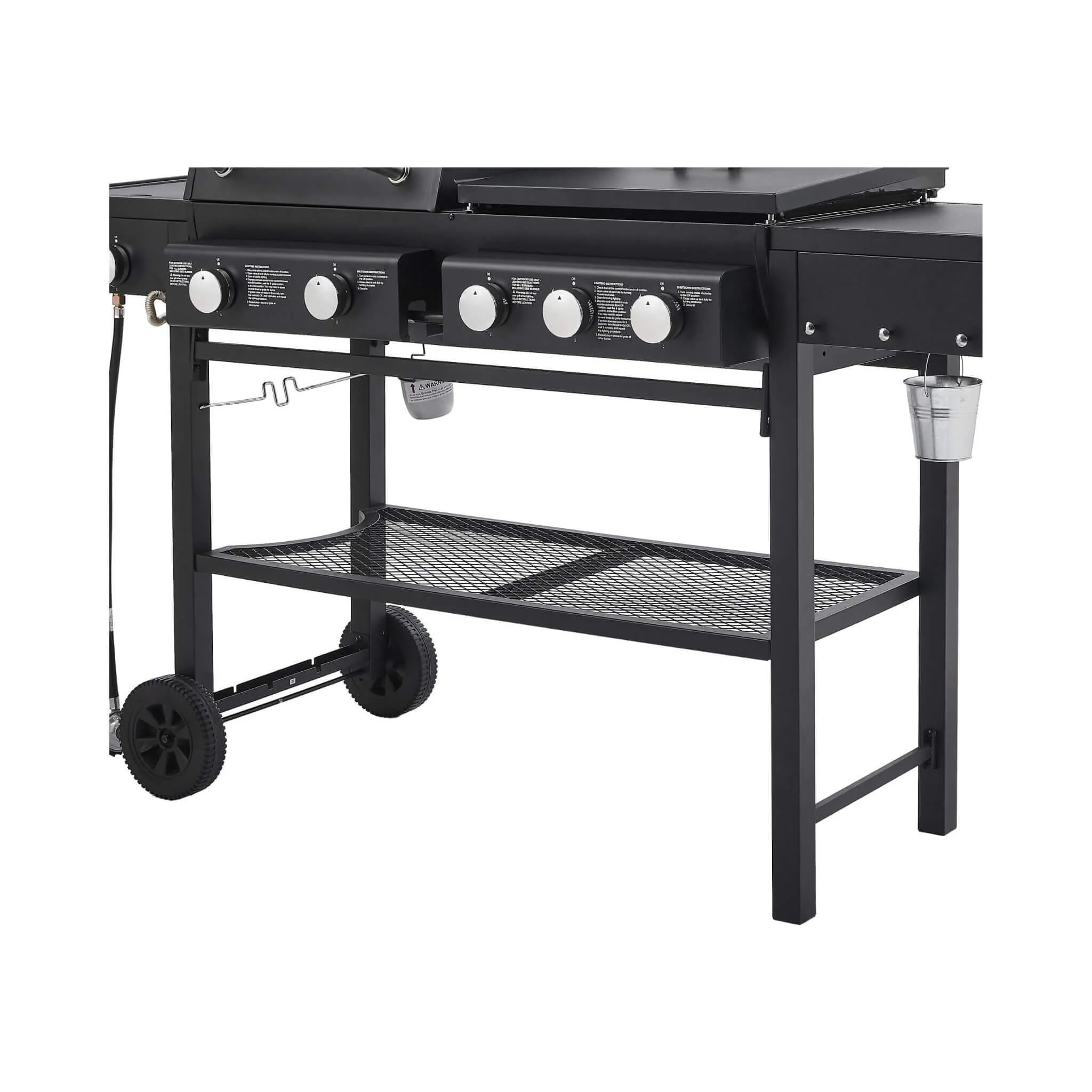 Castelle Flame Heavy-Duty All-In-One Outdoor 5-Burner 56K BTU Liquid Propane Grill (SAK57124) - Image 8