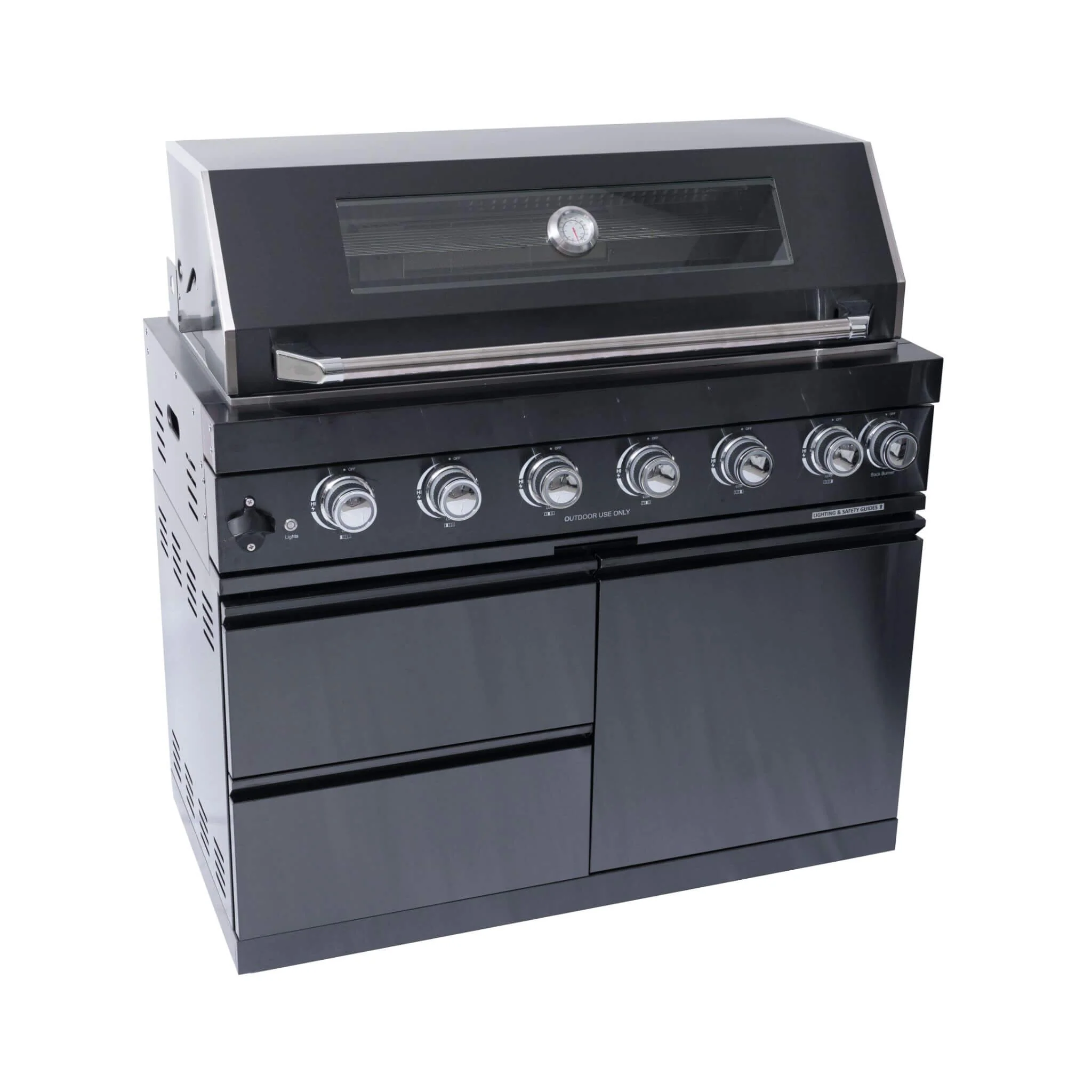 Castelle Flame Premium Black Stainless Steel 6-Burner Liquid Propane Kitchen Grill Island With Rotisserie Kit (SAK82641) - Image 13