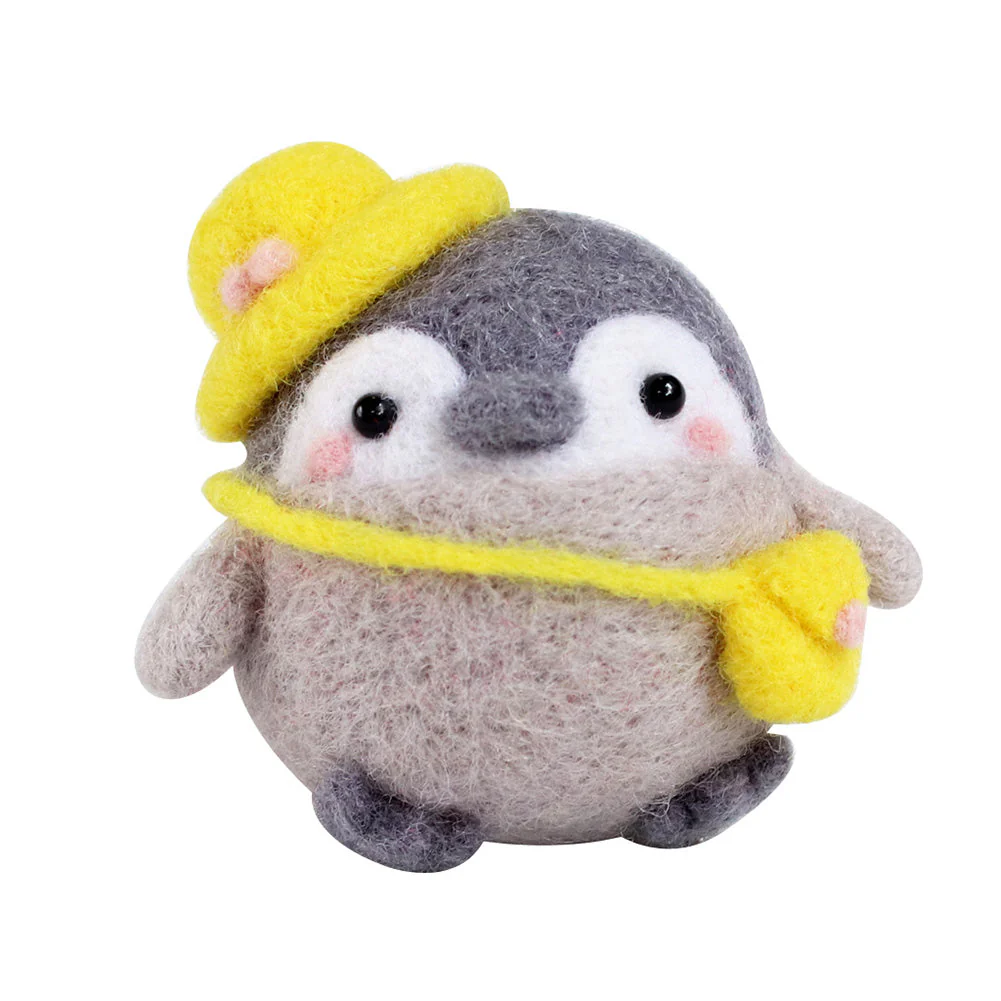 Casual Penguin Needle Felting Kit. Wizardi DIY Wool Craft Kit F07N8-W117 - Image 2