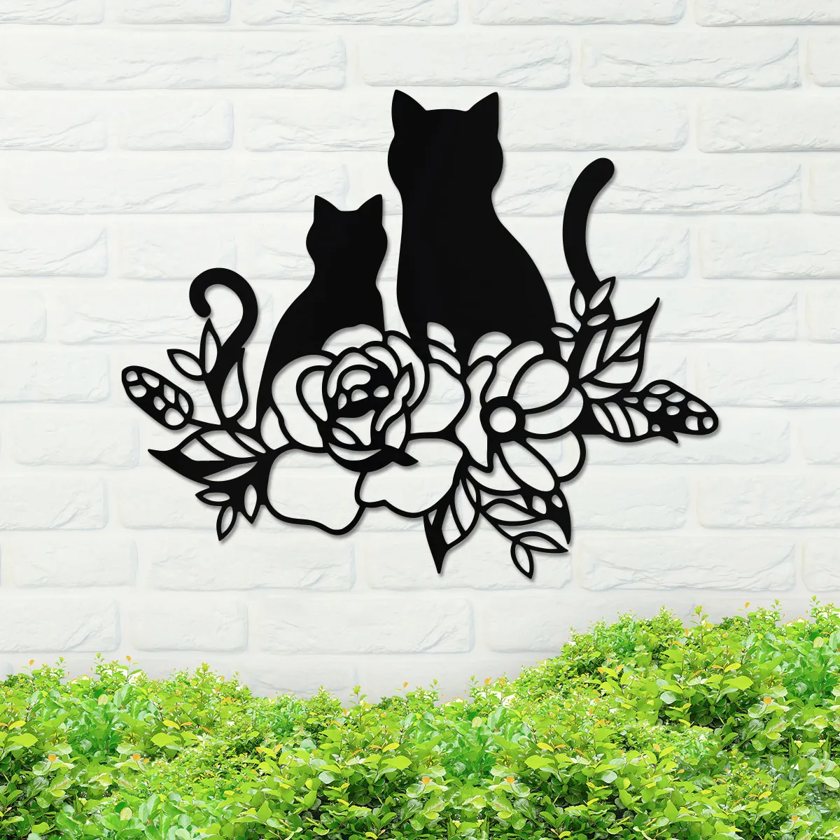 Cat and Kitten in Flowers Sign - Image 2