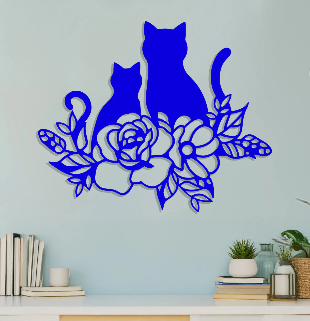 Cat and Kitten in Flowers Sign - Image 4