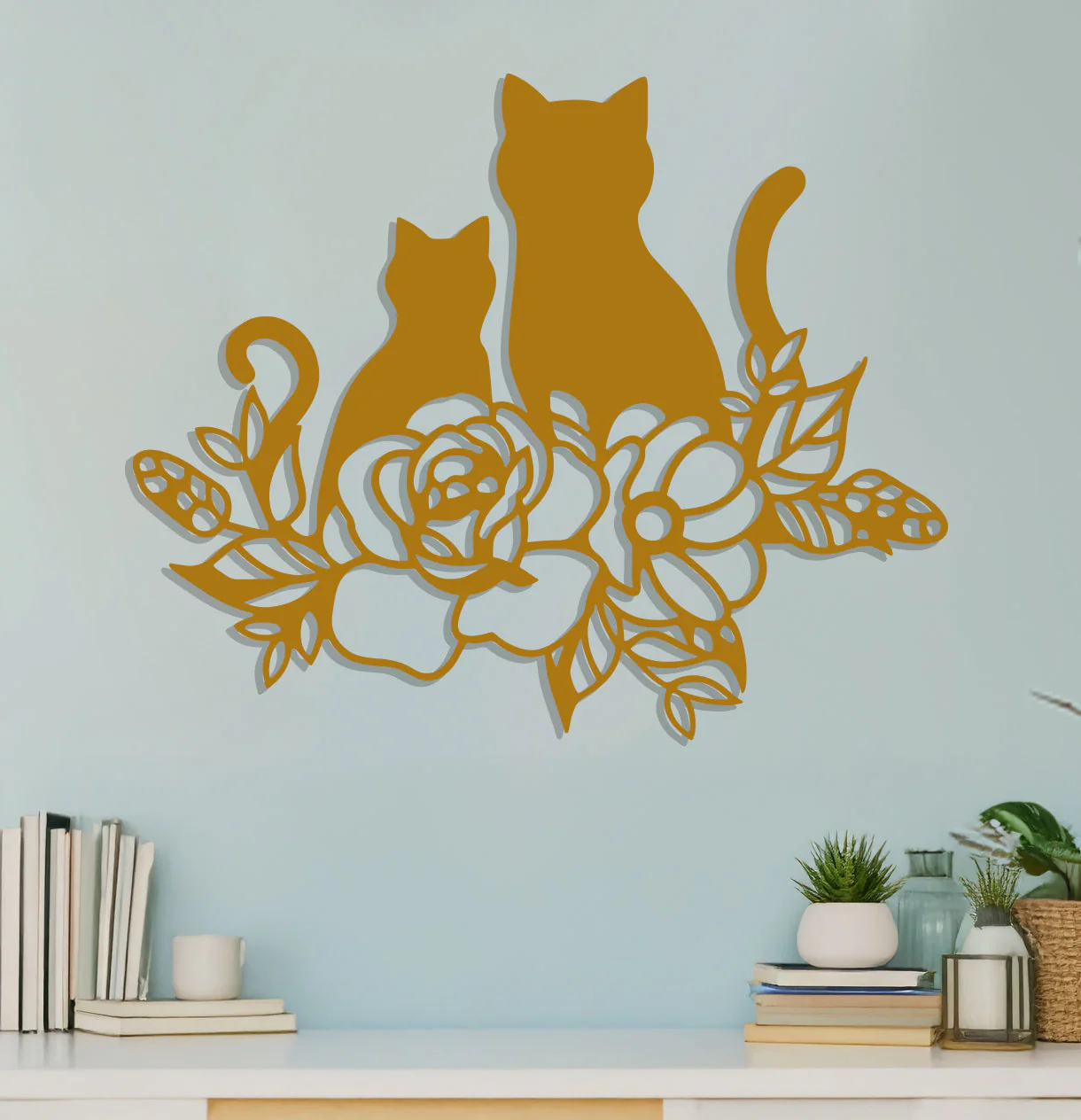 Cat and Kitten in Flowers Sign - Image 5
