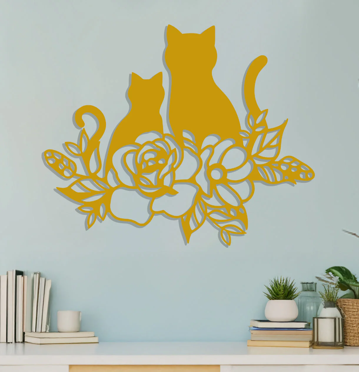 Cat and Kitten in Flowers Sign - Image 7
