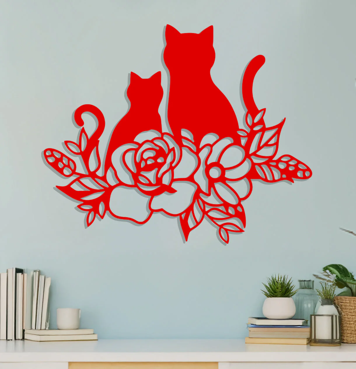 Cat and Kitten in Flowers Sign - Image 8