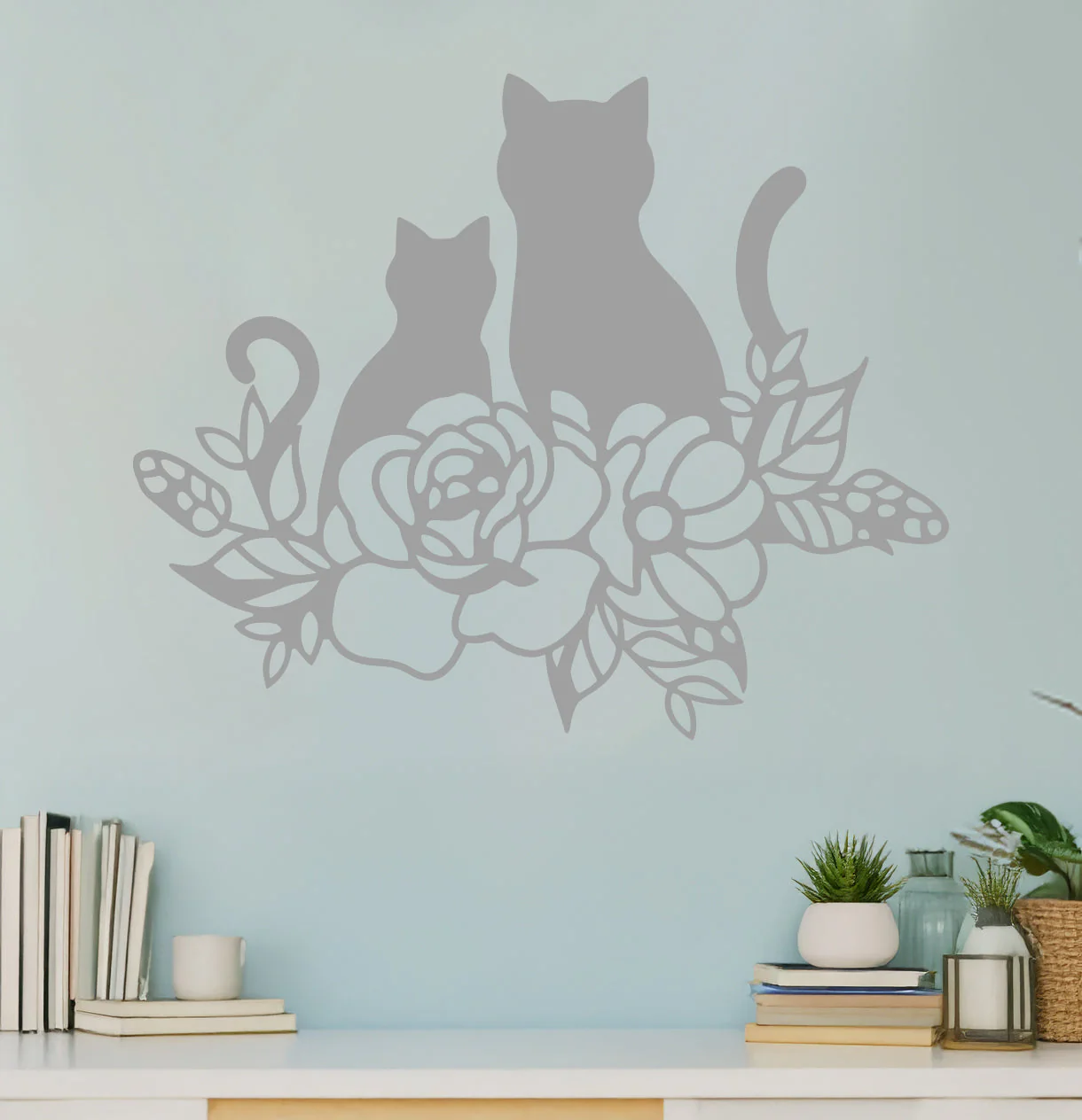 Cat and Kitten in Flowers Sign - Image 9