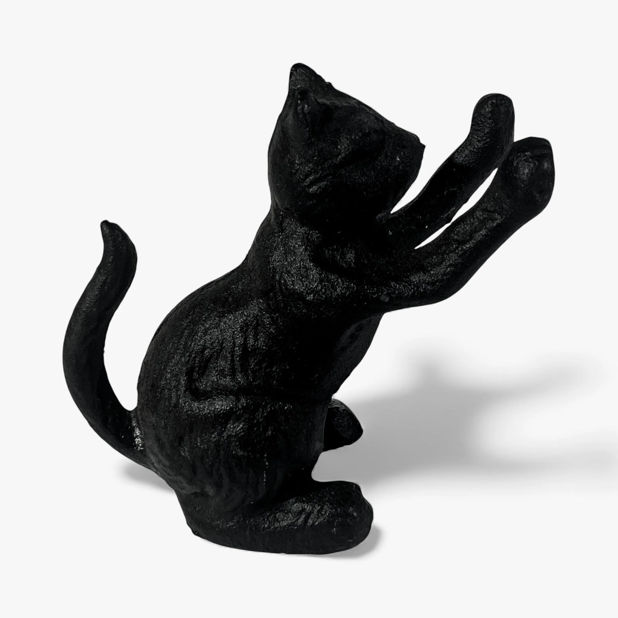 Cat Door Stop Cast Iron Black Decorative Bookend - Image 2
