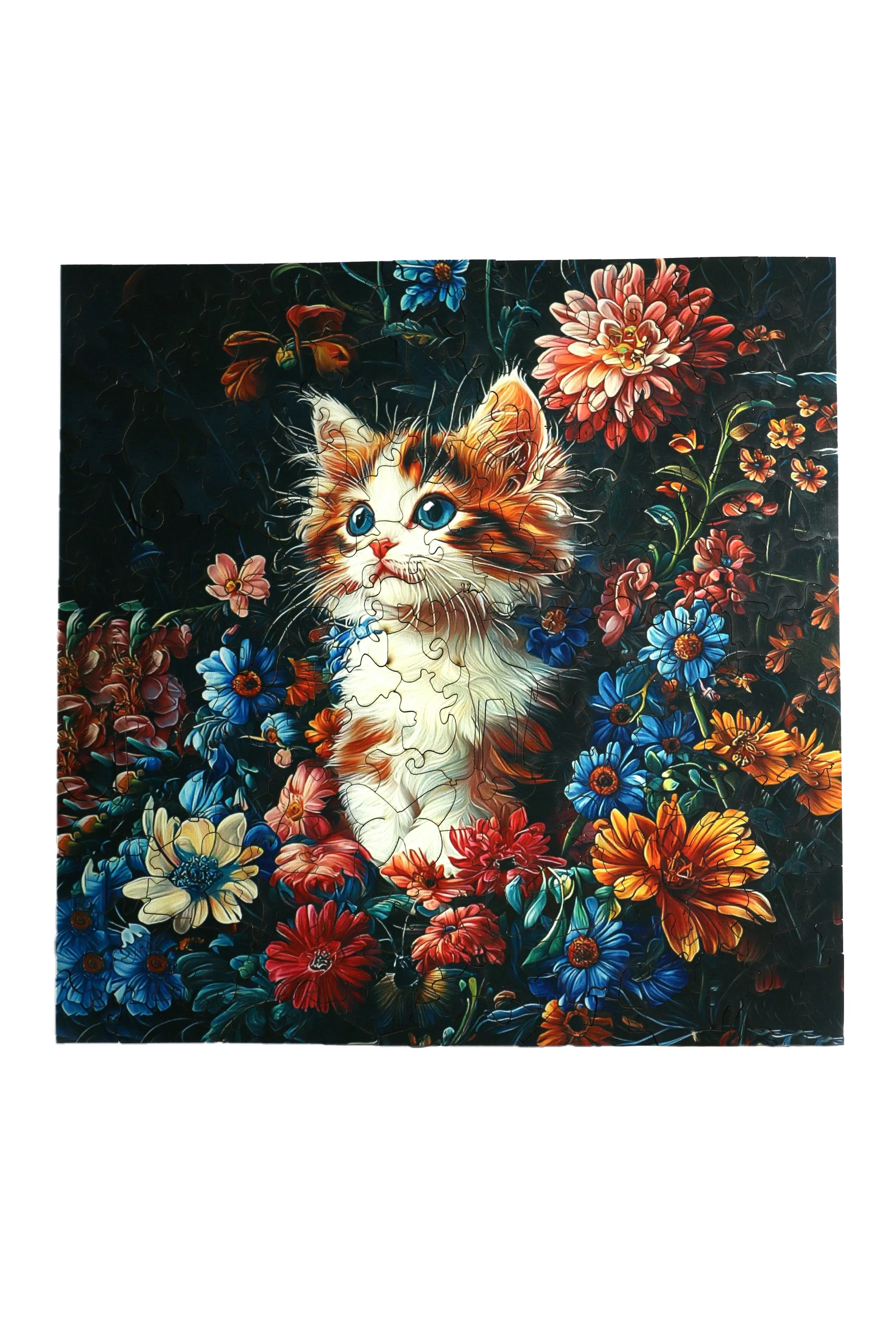 Cat in Flowers - Jigsaw Wooden Puzzle by Wizardi F07N9-16 - Image 4