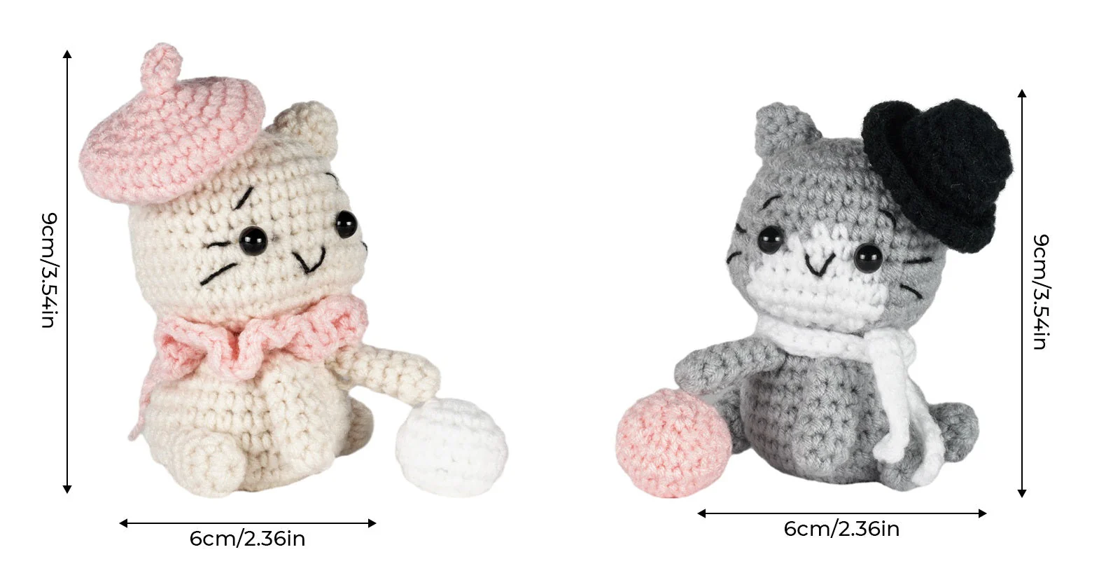 Cats Amigurumi DIY Crochet Kit Wizardi F07N8-M123 - Image 5