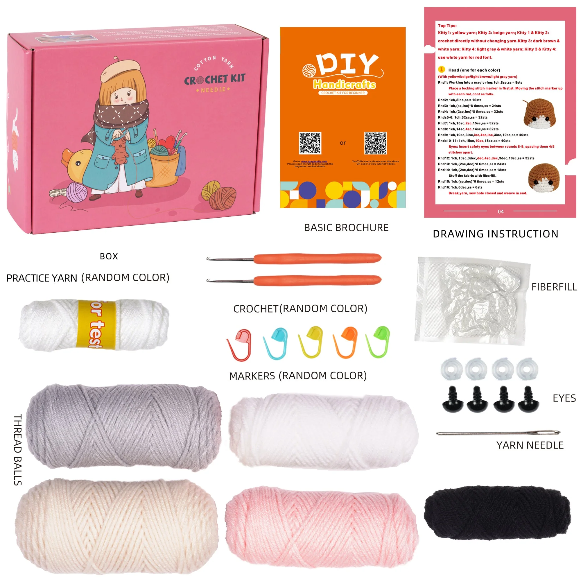Cats Amigurumi DIY Crochet Kit Wizardi F07N8-M123 - Image 6