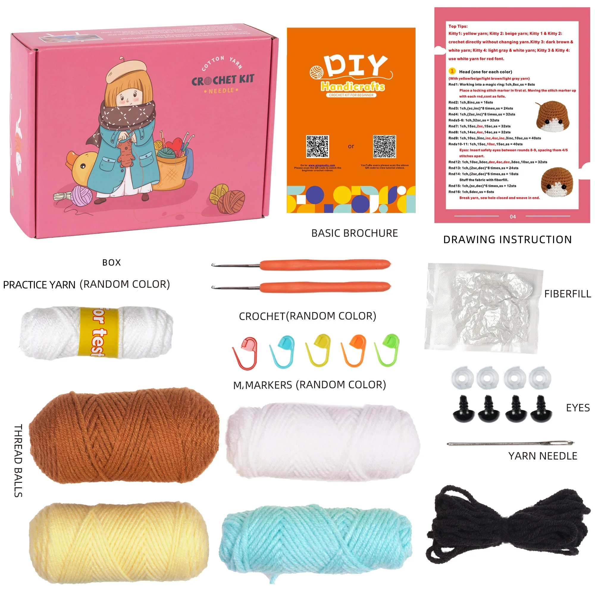 Cats Amigurumi DIY Crochet Kit Wizardi F07N8-M124 - Image 5