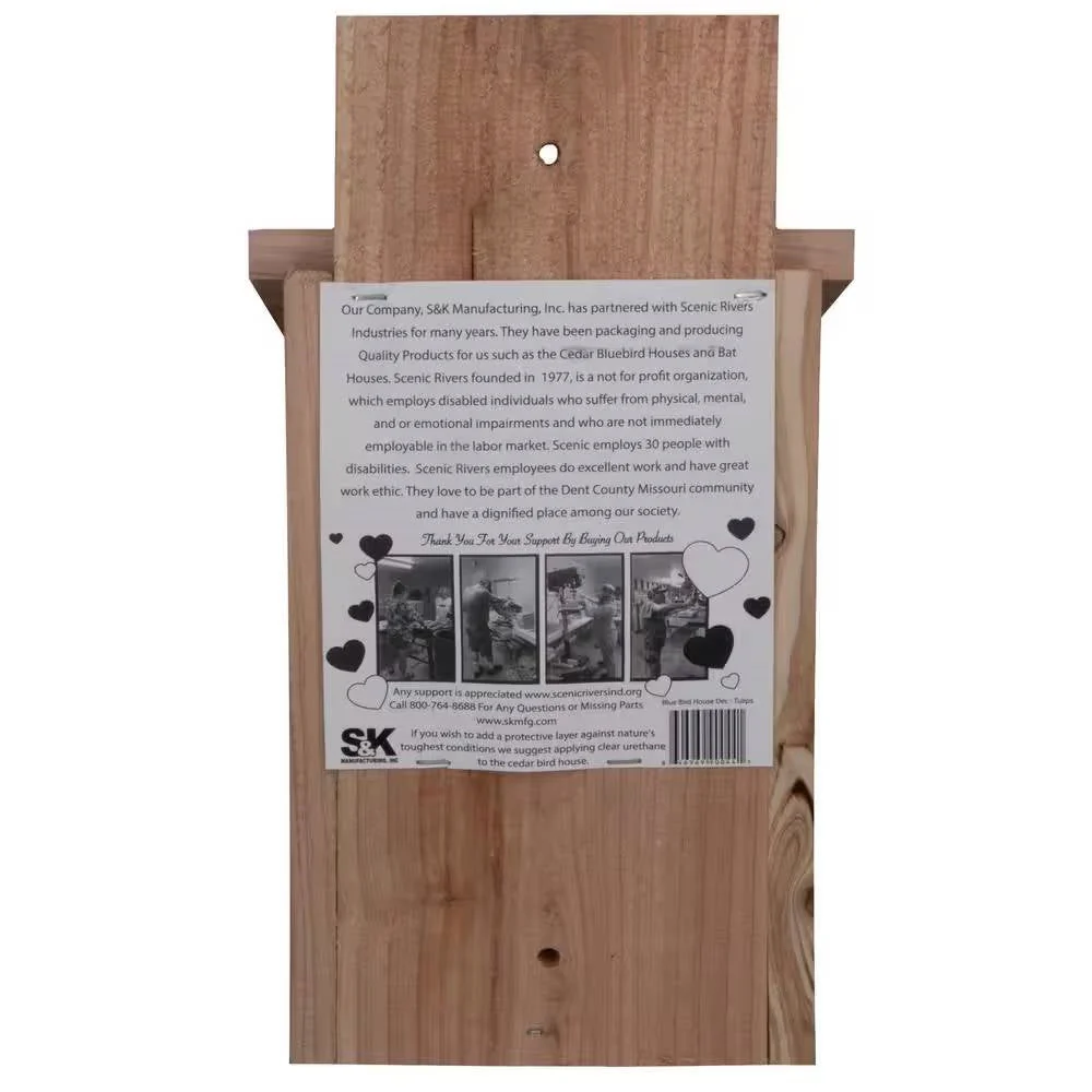 Cedar Birdhouse for Blue Birds with Easy Open Front Panel - Image 5
