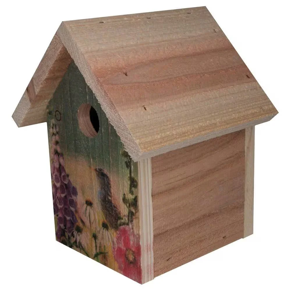 Cedar Wooden A-Frame Birdhouses for Wrens - Easy to Hang - Image 2