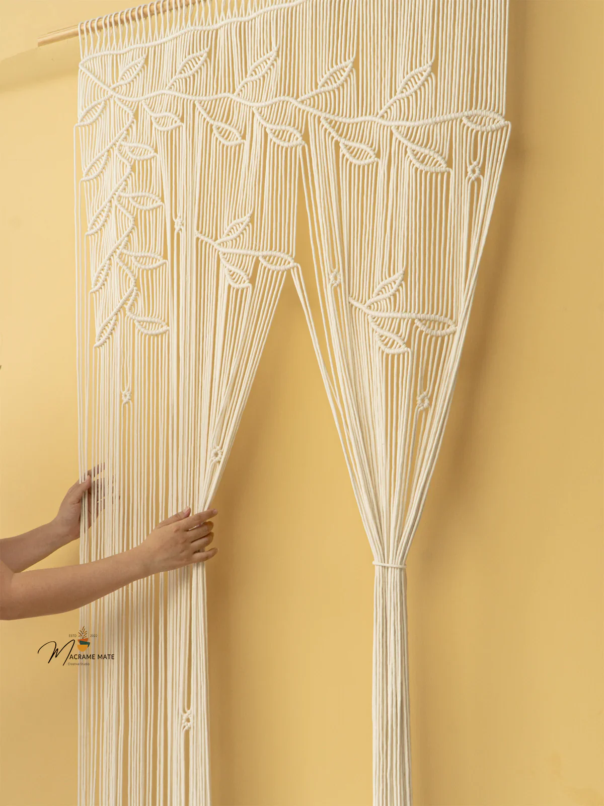 Celeste Natural Macrame Leaf Door Curtain - Image 11