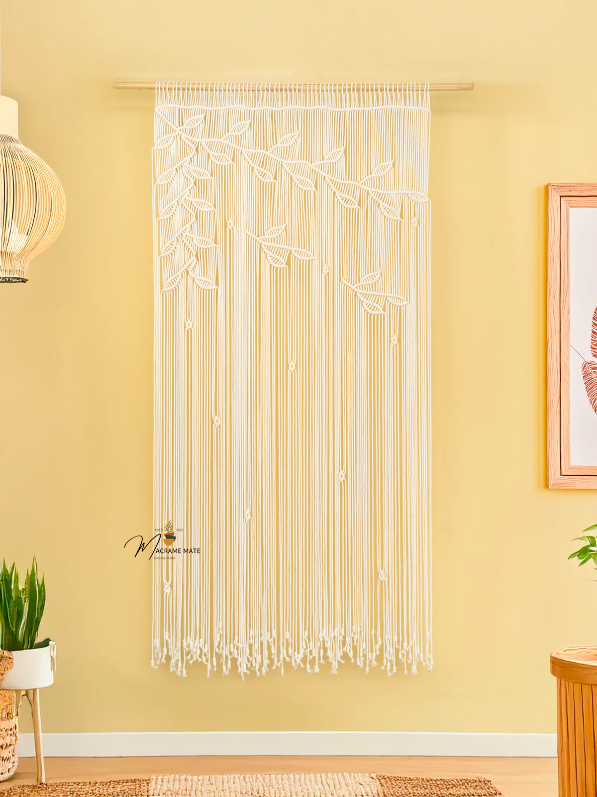 Celeste Natural Macrame Leaf Door Curtain - Image 12