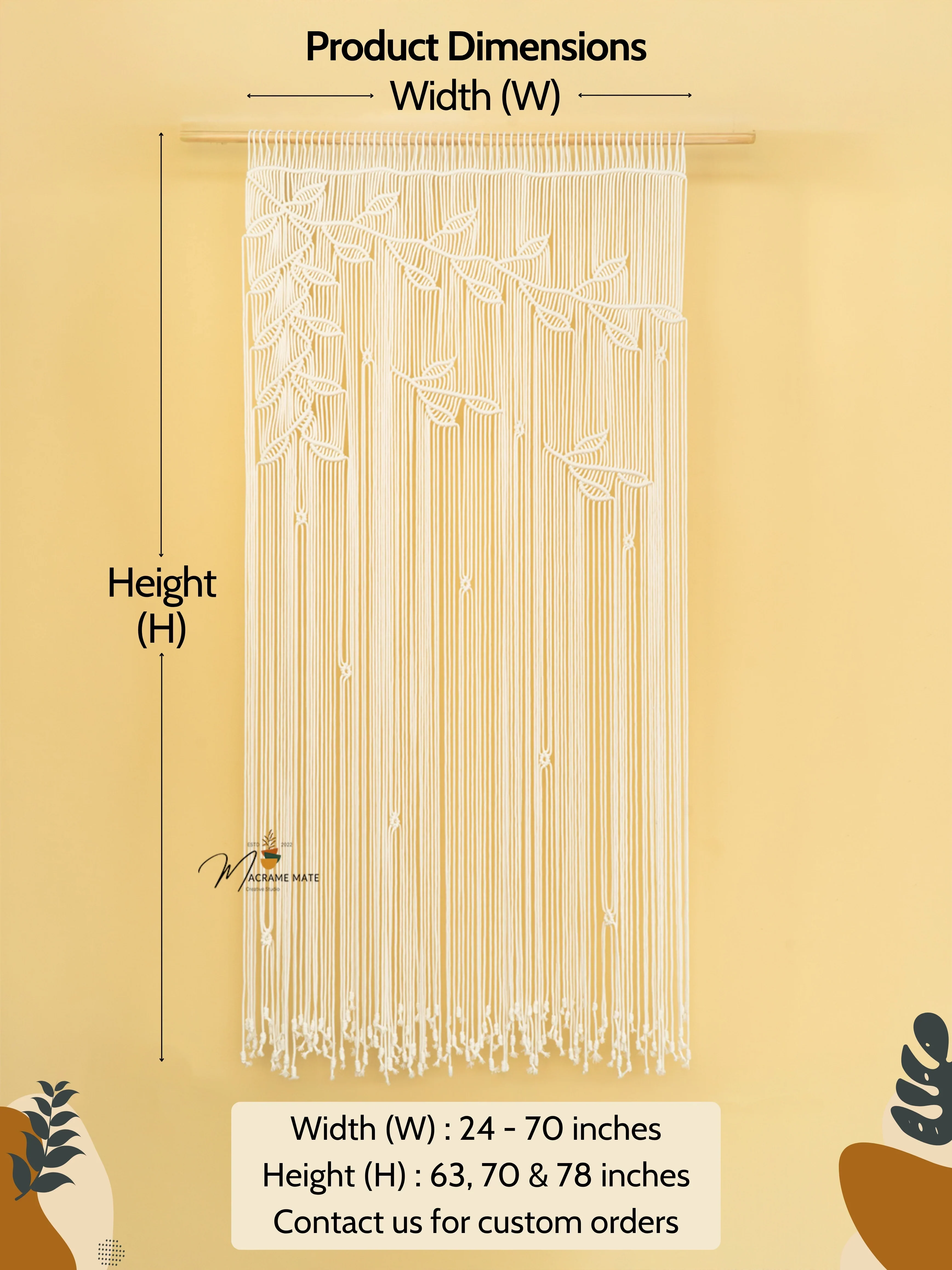Celeste Natural Macrame Leaf Door Curtain - Image 2