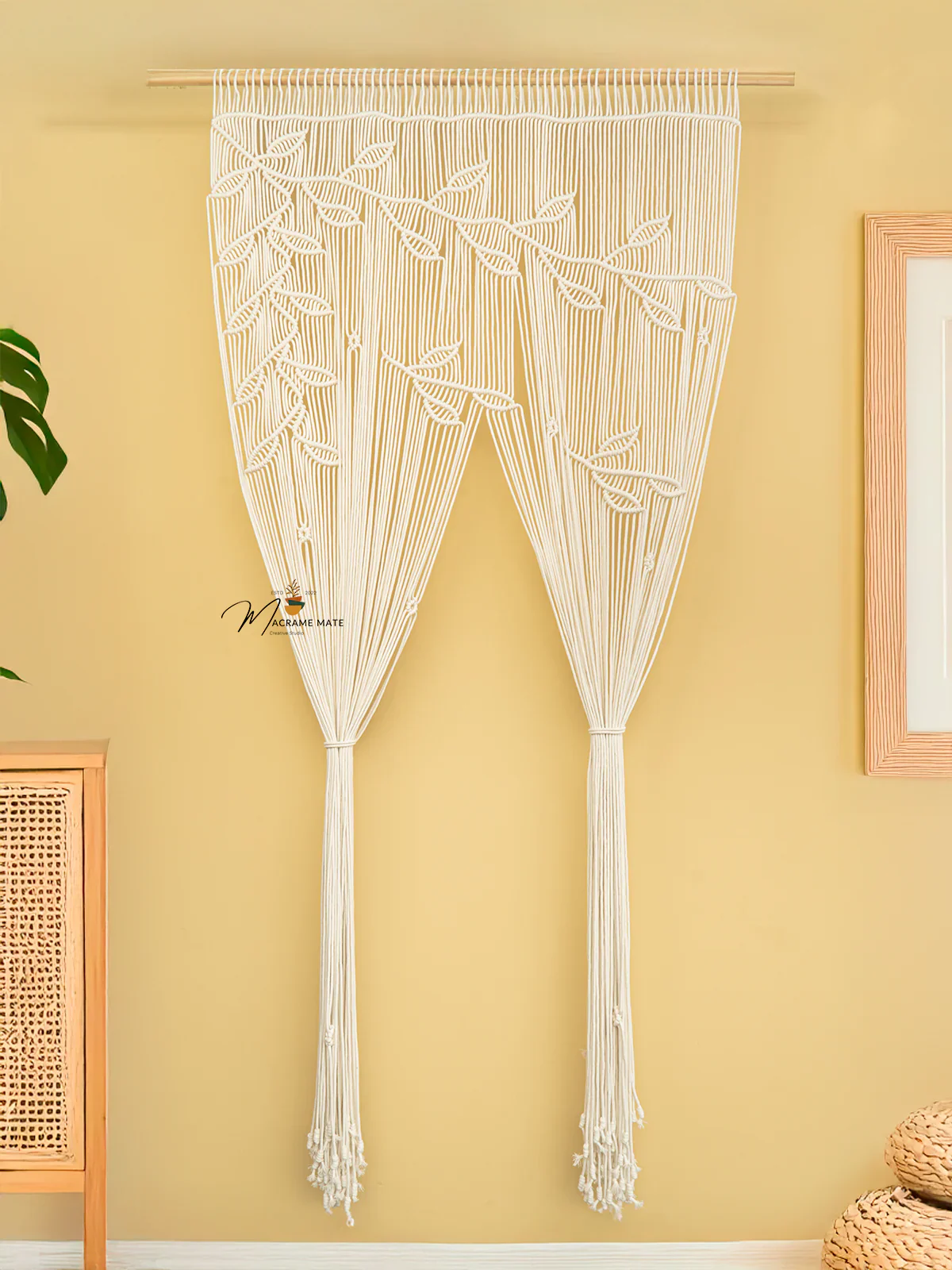 Celeste Natural Macrame Leaf Door Curtain - Image 7