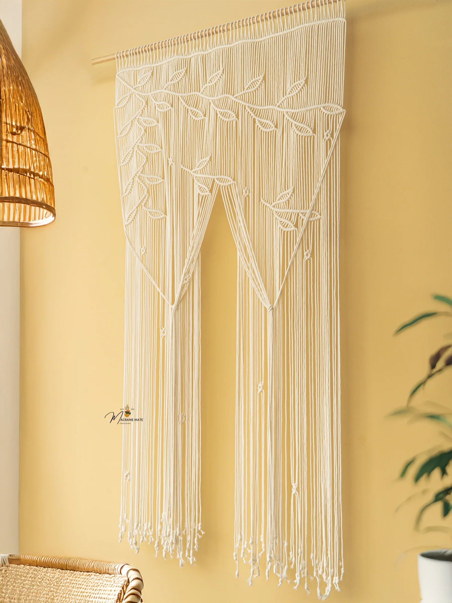 Celeste Natural Macrame Leaf Door Curtain - Image 9