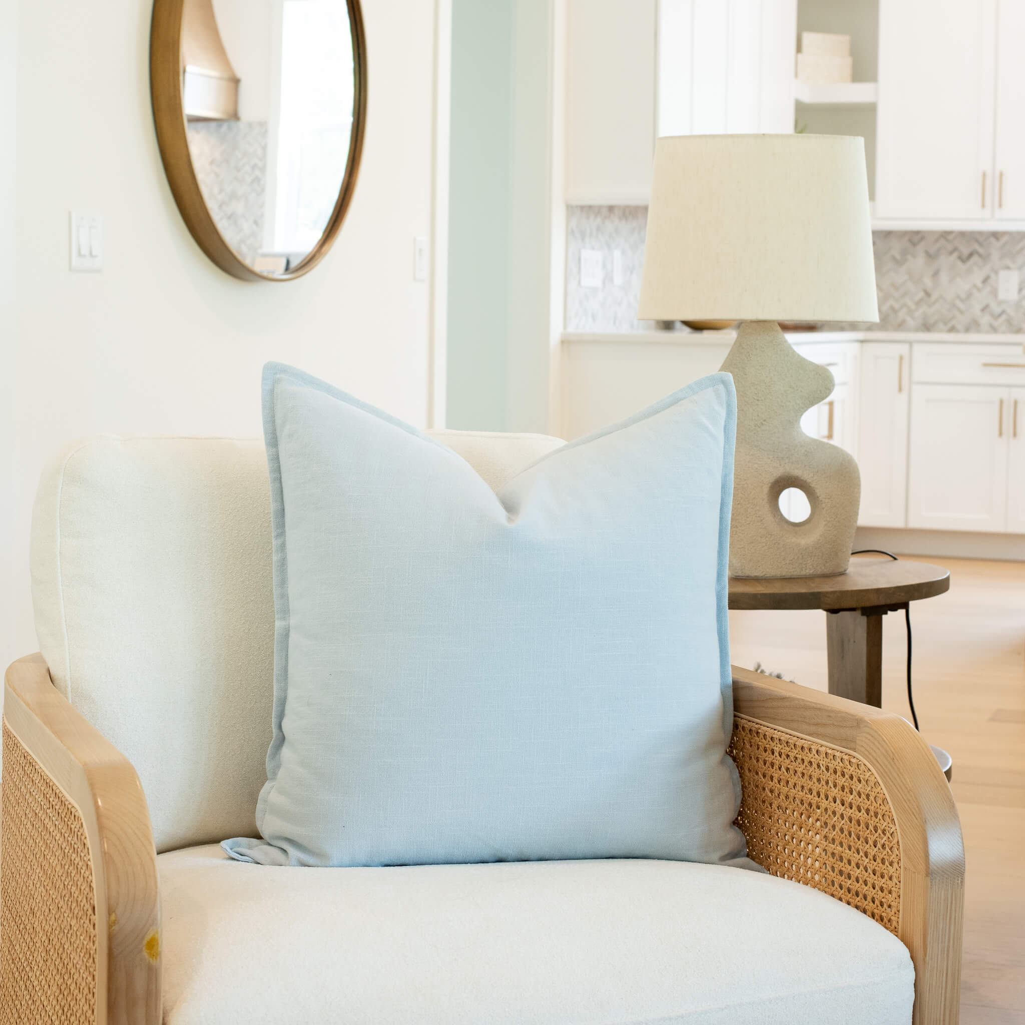 Celeste Solid Pillow Cover | Light Blue - Image 2