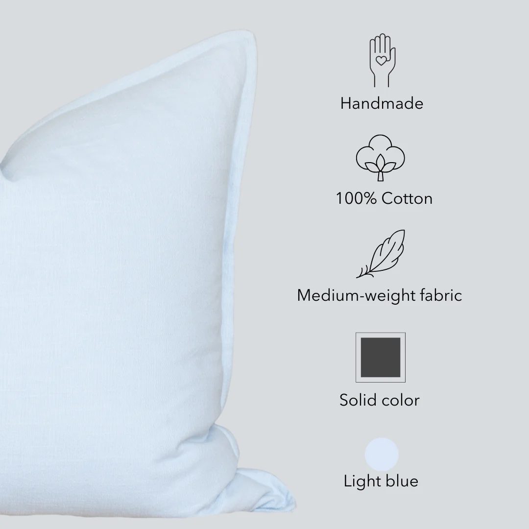 Celeste Solid Pillow Cover | Light Blue - Image 5