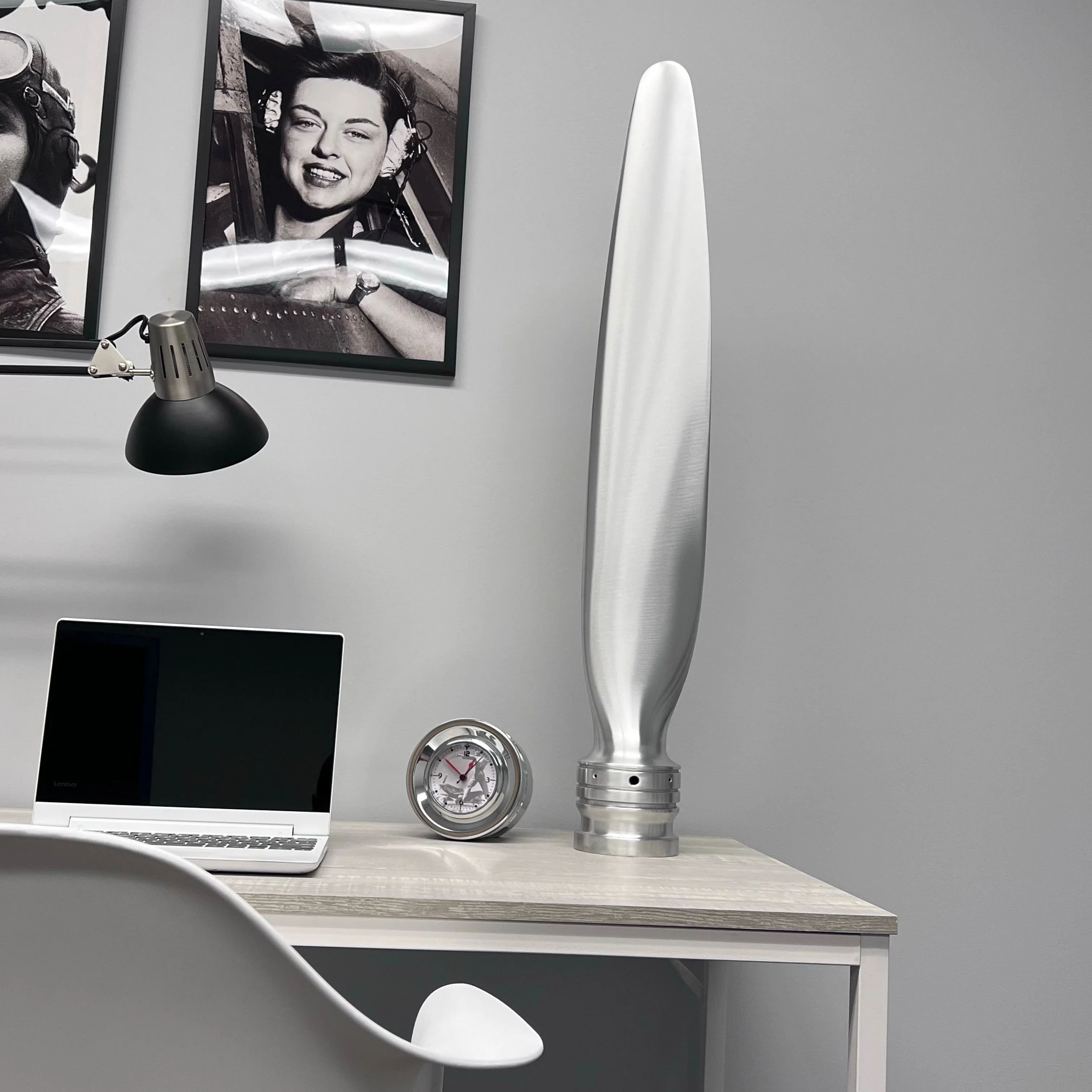Cessna 402 Brushed Aluminum Airplane Propeller Blade Metal Sculpture - Image 6