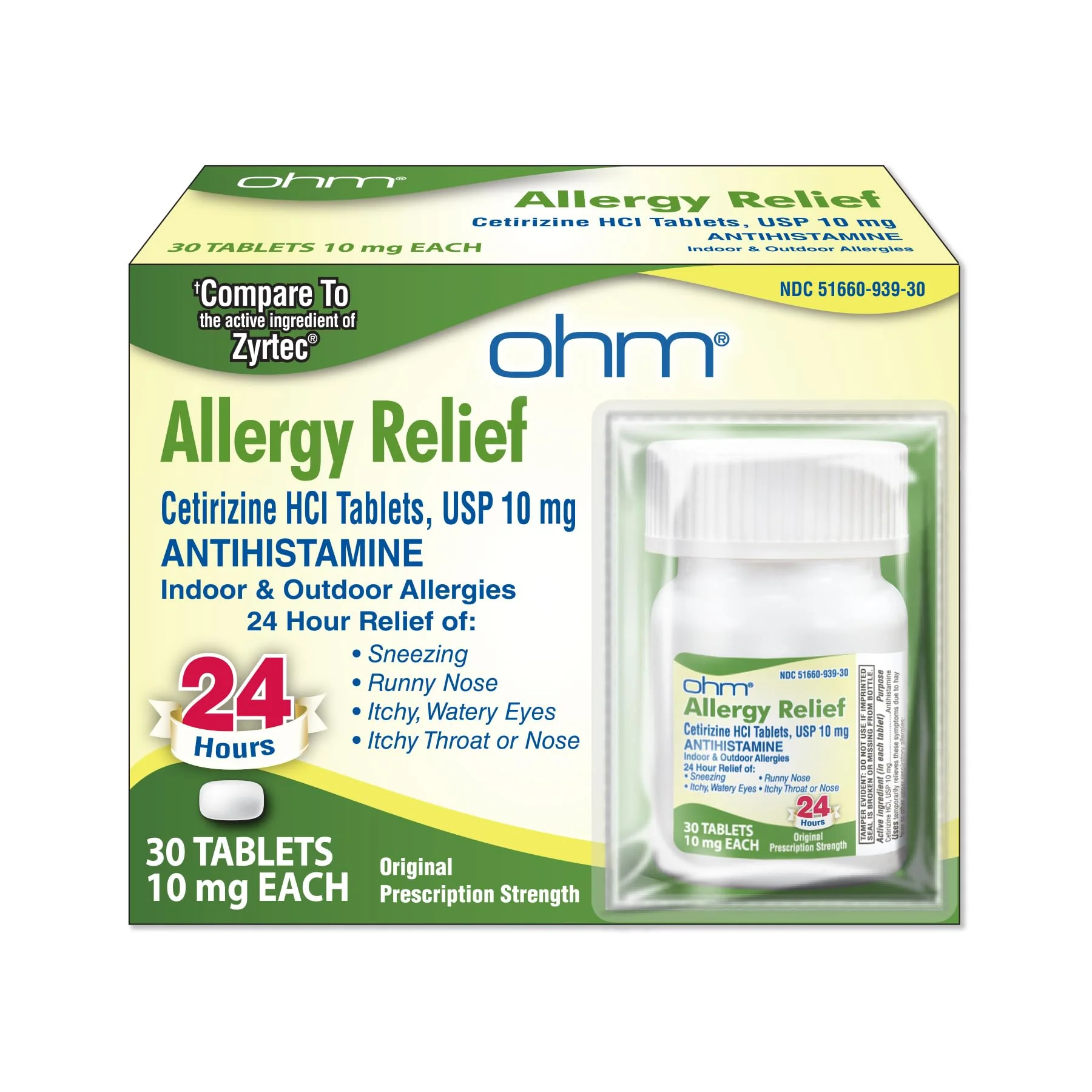 Cetirizine Hci Antihistamine 10 mg 30 Tabs