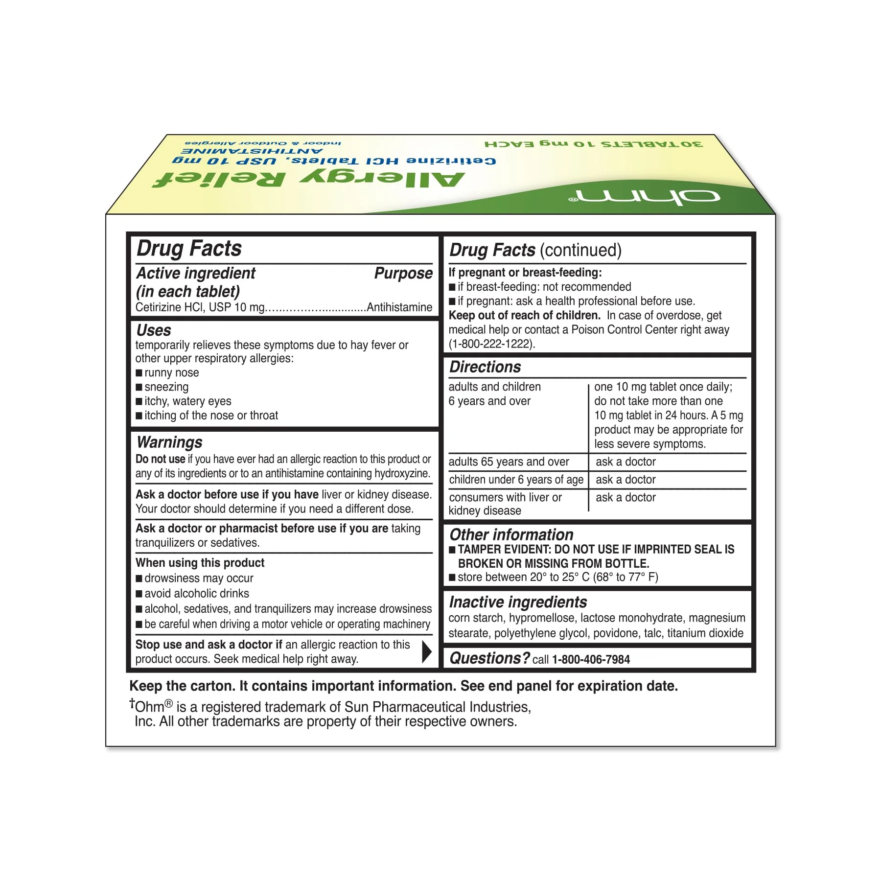 Cetirizine Hci Antihistamine 10 mg 30 Tabs - Image 2