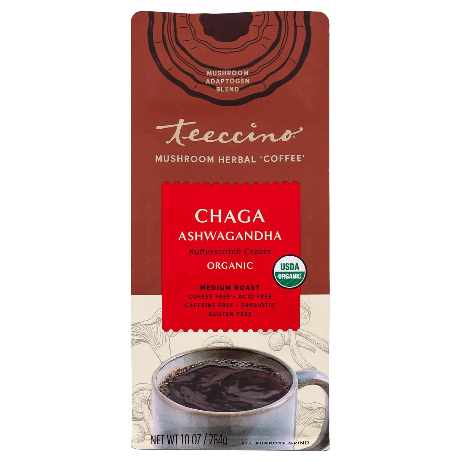 Chaga Ashwagandha Butterscotch Cream Mushroom Herbal Coffee - Image 3